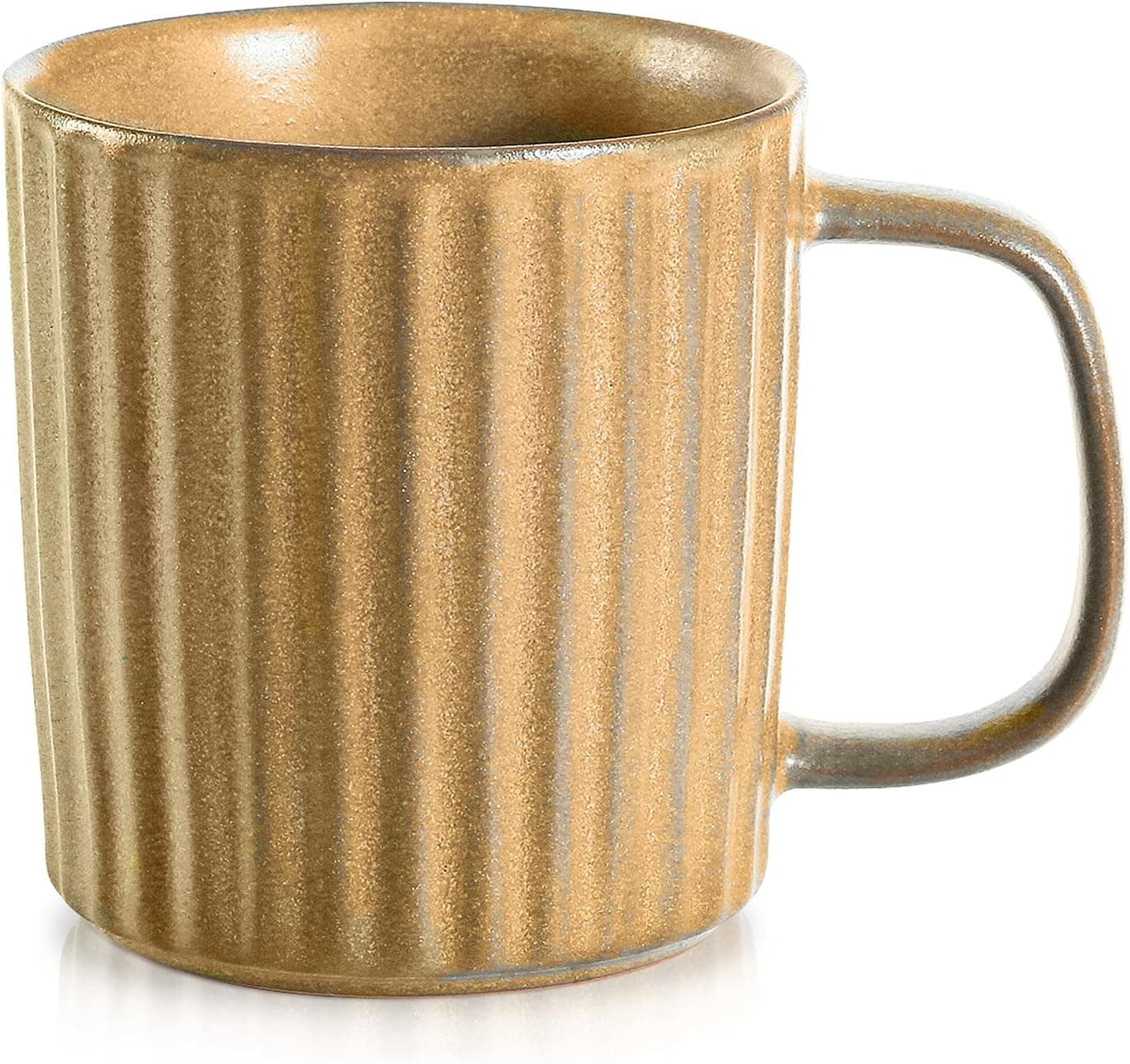 Bonceram Large Big Coffee Mug - 16 oz Tall Ceramic Giant Stoneware Mug with Handle, Suitable for Americano, Latte, Tea, Dishwasher Safe Mug, Honey Orange