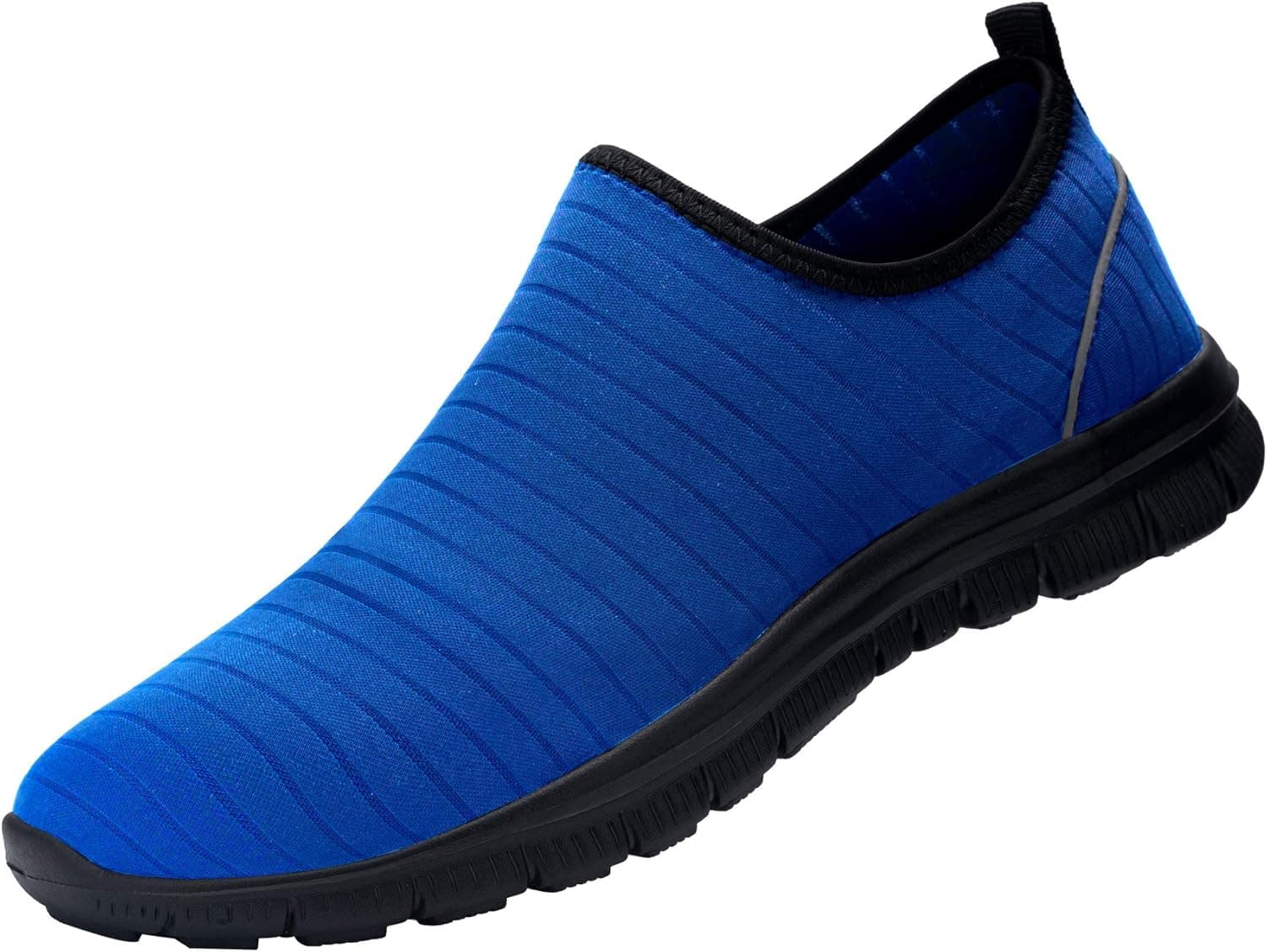 DYKHMILY Casual Work Shoes for Men Women Lightweight Steel Toe Sneakers Slip on Quick Dry Food Service Shoe Breathable Elastic Sock Sneakers(9,Royal Blue,D91837)