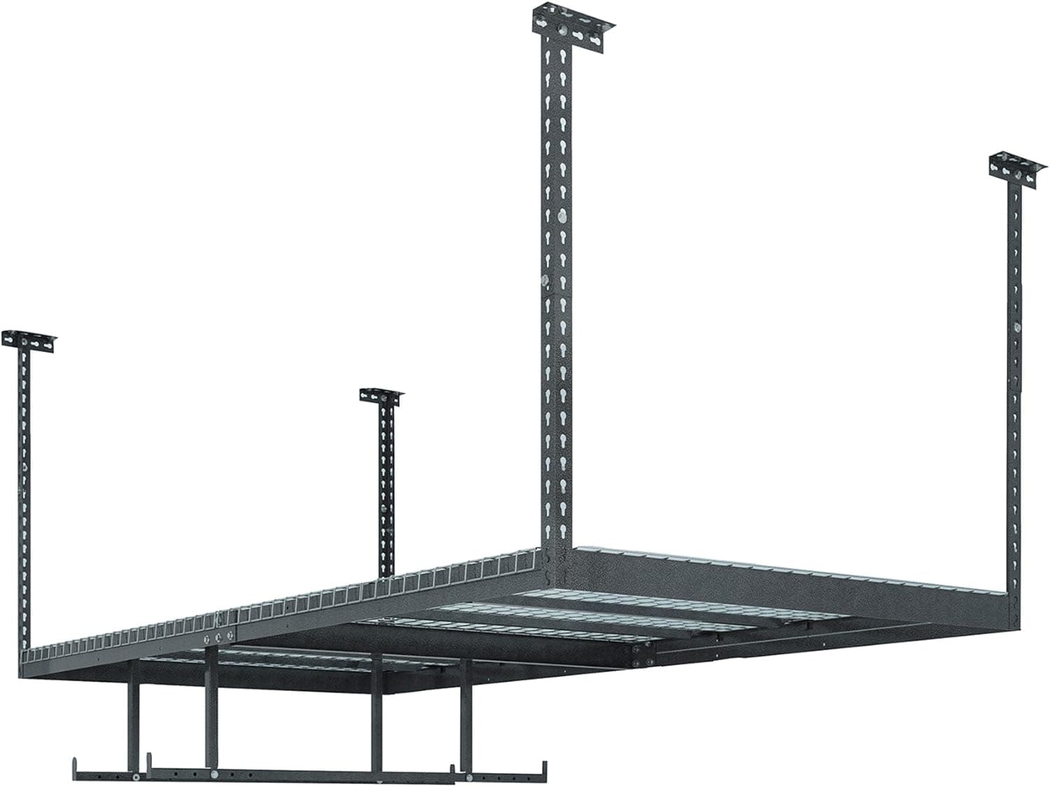 NewAge Products VersaRac Gray 1 Overhead Rack and 2 Piece Accessory Kit, Garage Overheads, 40206