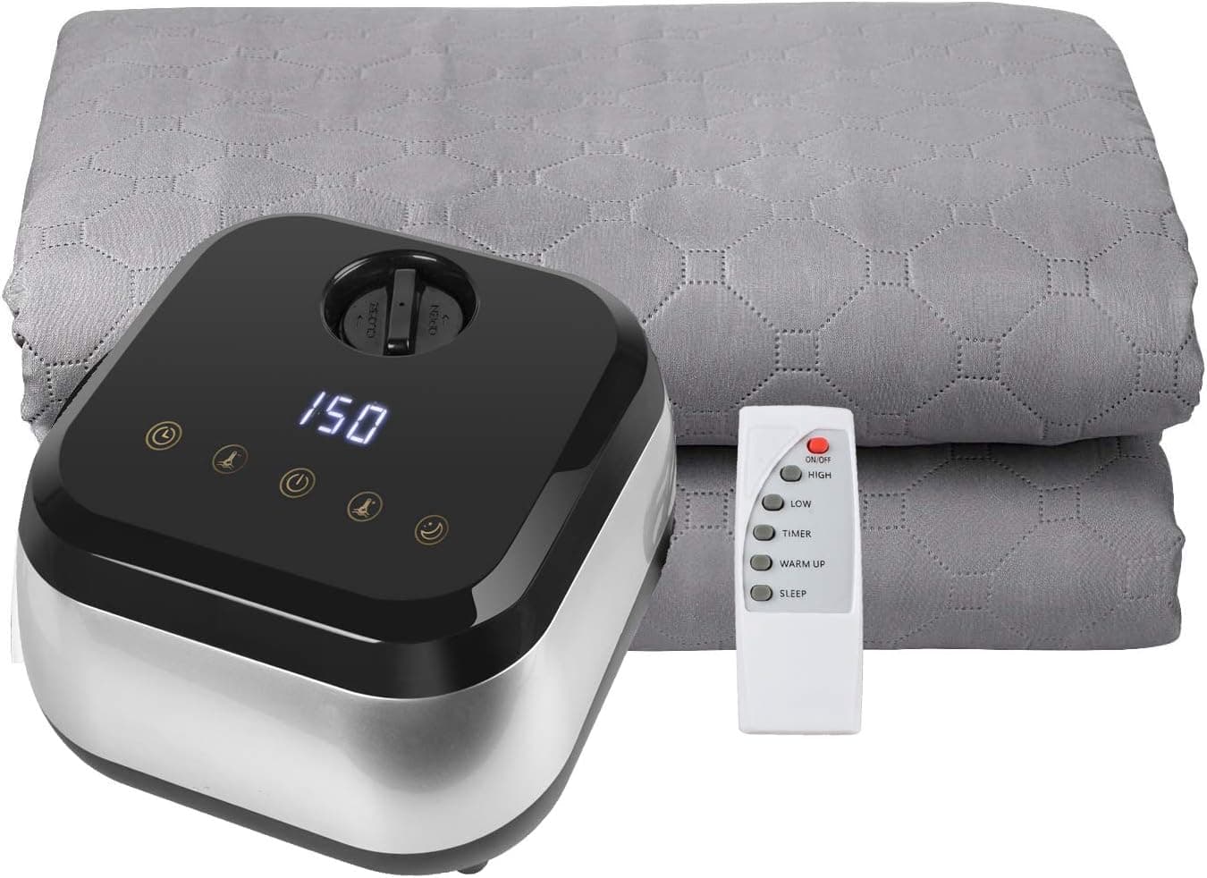 Intelligent Water Heated Mattress Queen Size 60" x 80" Grey Water Circulation Heating Mattress Pad Blanket with Touching Screen Remote Control Soft Comfort Safe Radiation-Free for Family