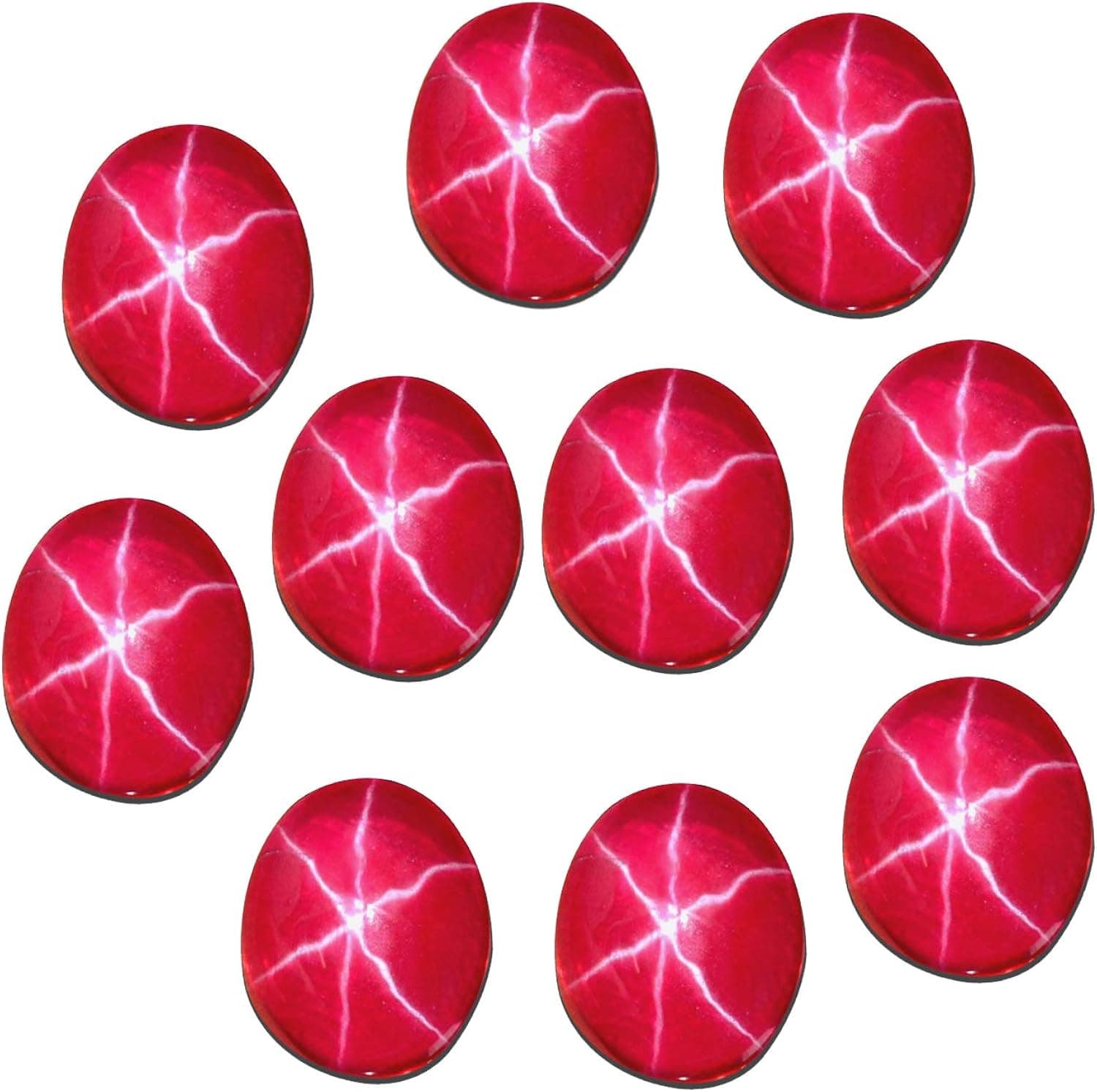 6 Rays Star Ruby 65.00 Ct Lot of 10 Pieces Red Star Ruby Oval Cabochon Gemstones for Jewelry Making Gems