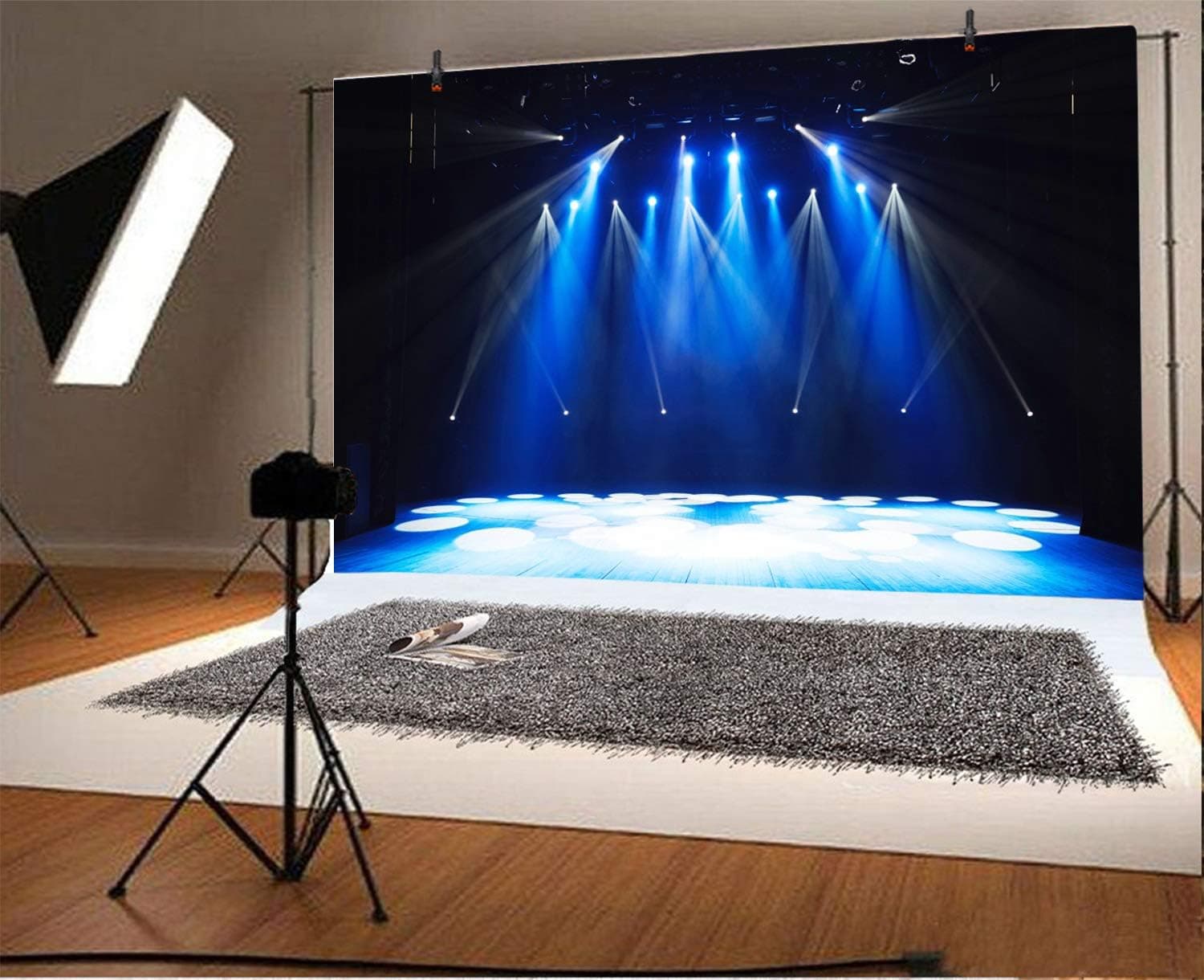 Yeele 8x6ft Free Stage Concert Backdrop Night Show Entertainment Disco Party Club Spotlight Lights Background for Photography Adult Portrait Photo Booth Video Shooting Vinyl Studio Props