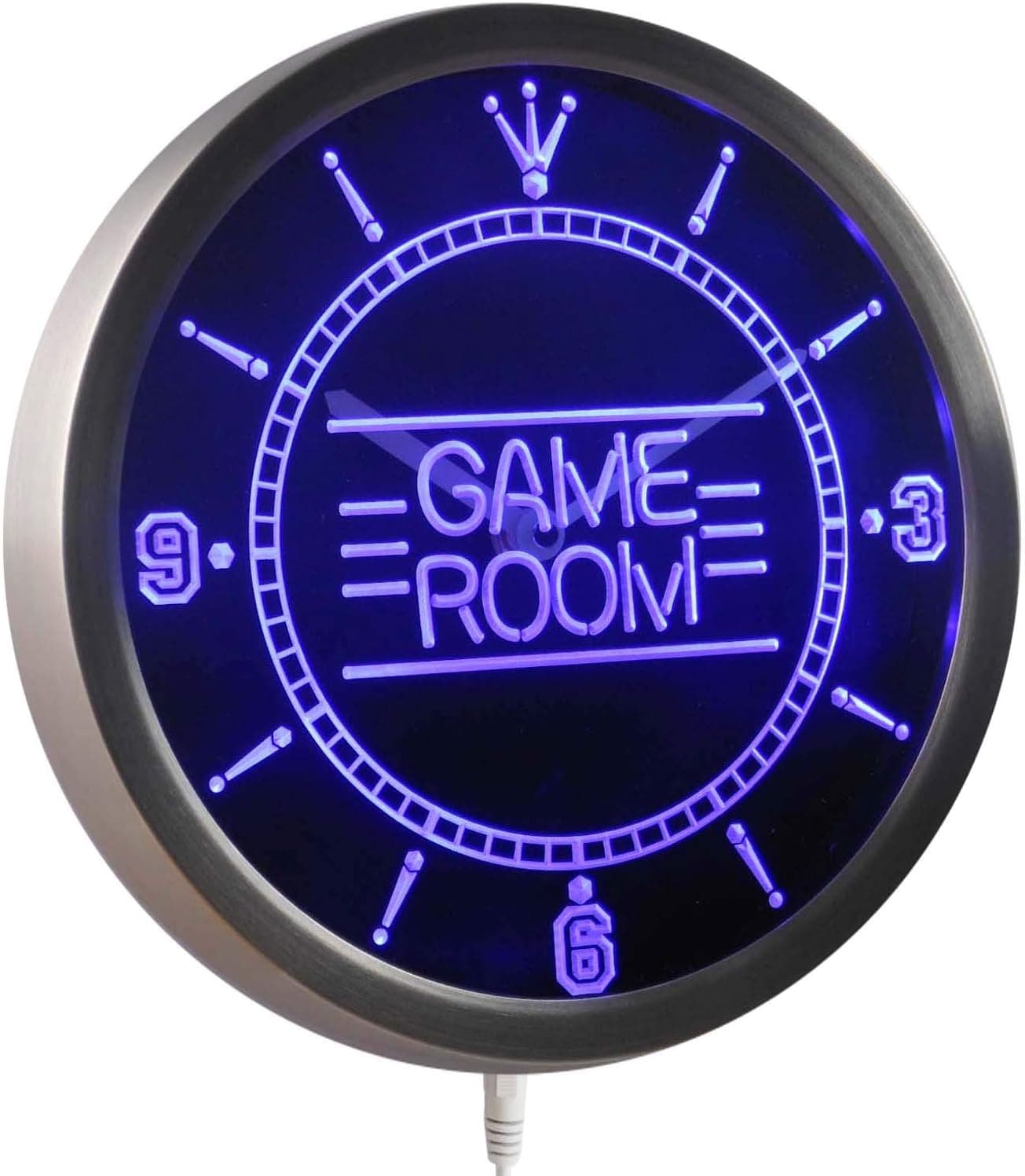 ADVPRO nc0310-b Game Room Kid Man Cave Neon Sign LED Wall Clock