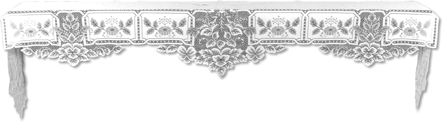 Heritage Lace Heirloom 20-Inch by 91-Inch Mantle Scarf, White