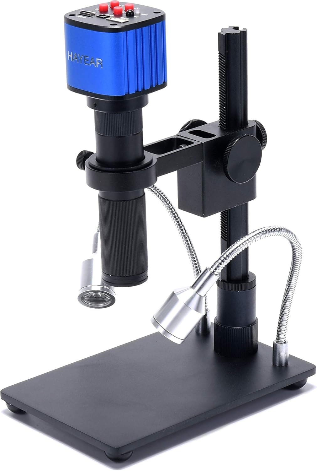 HAYEAR 16MP HDMI 1920x1080P Resolution Digital HD Microscope Camera 5X- 300X Magnification Optical Lens Bracket with Illumination Portable