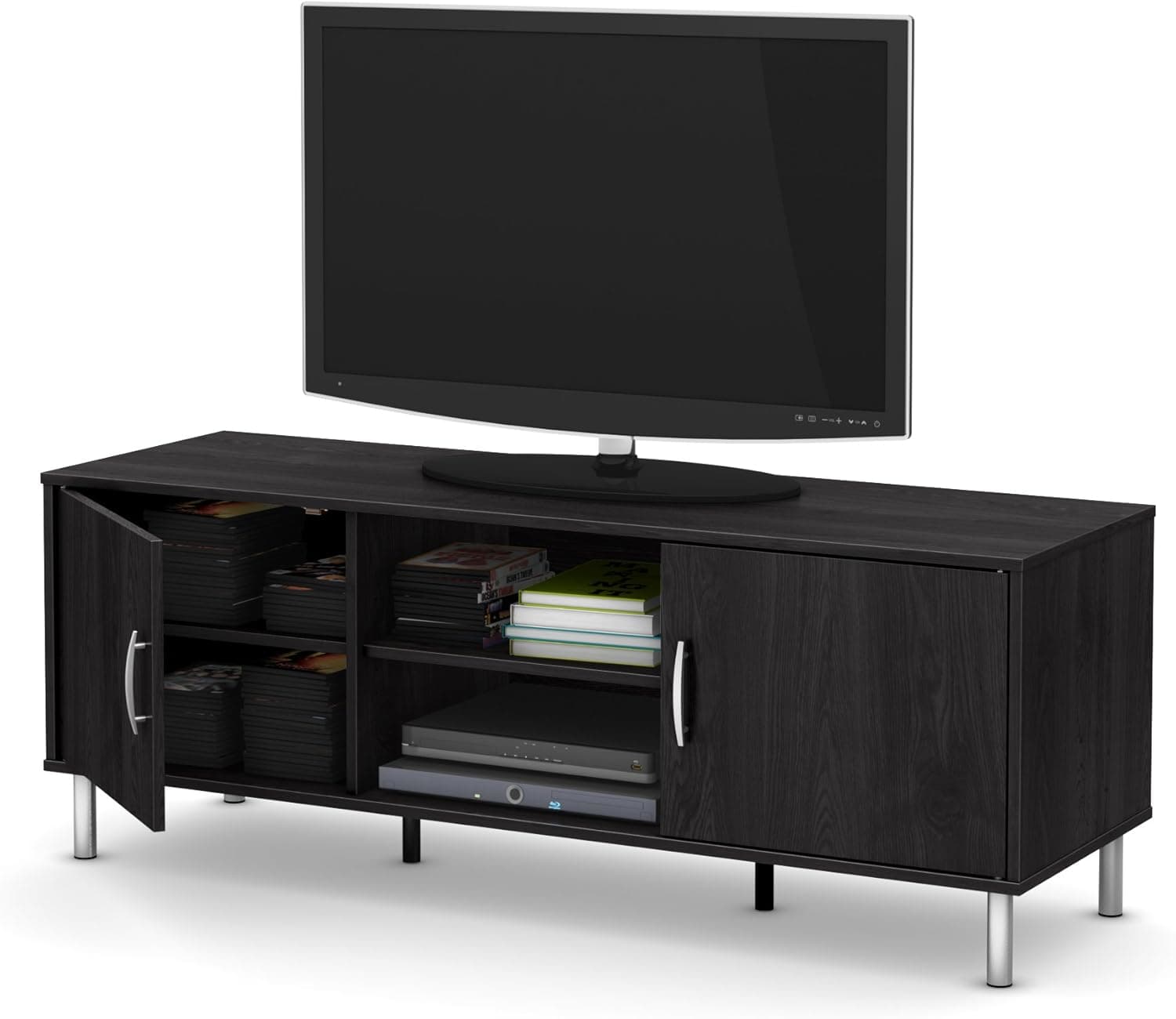 South Shore Renta TV Stand with Doors for TVs up to 60'', Gray Oak