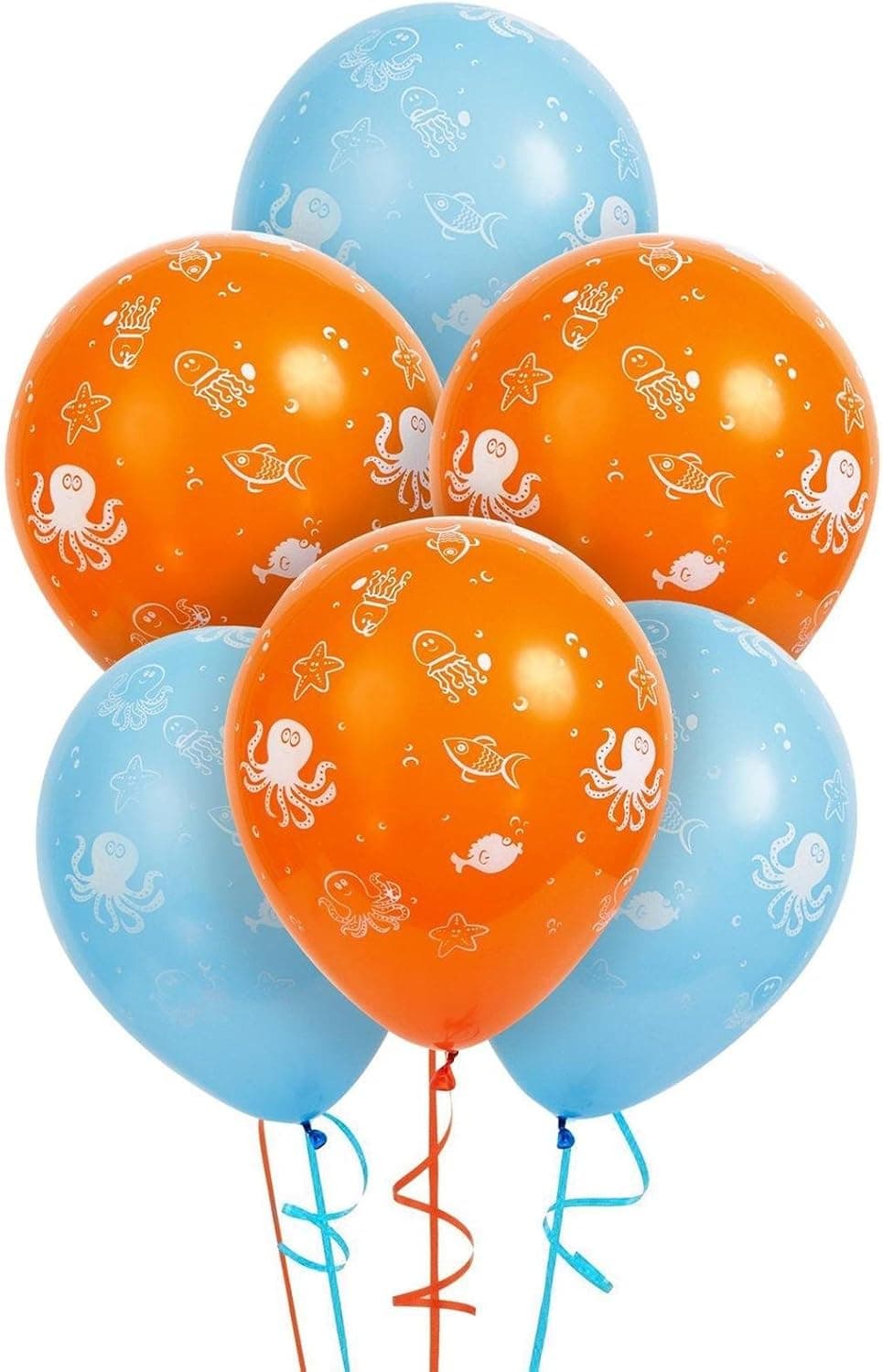 R And T Creations LTD Underwater Sea Creatures Party Supplies - 12" Latex Balloon Pack (6)