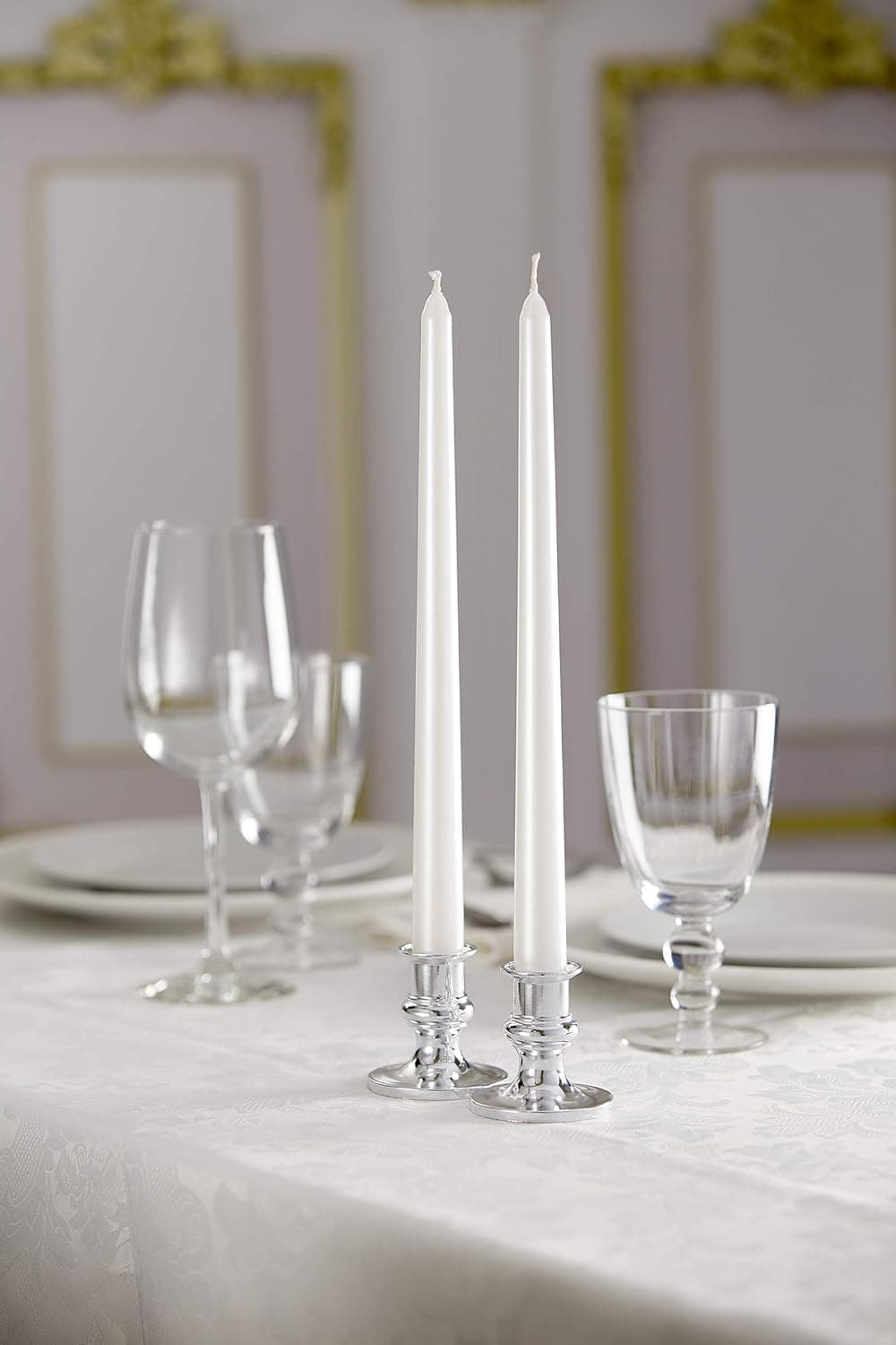 Darice BI-00218, Taper Candle, 12-Inch, White Pearlized (Pack of 1)