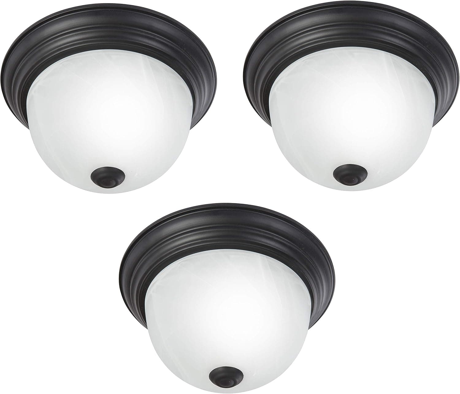Yosemite Home Decor JK100-10VB Flushmount Venetian Bronze with Marble Glass, 10-Inch, 13 Piece