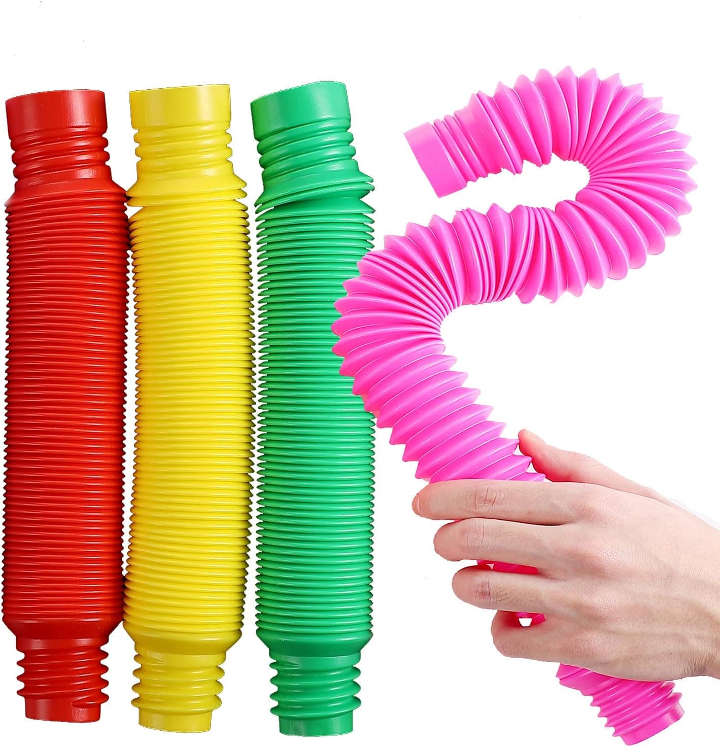 Pop Tubes Sensory Toys for Kids and Adults, Multi-Color Pop Tubes Sensory Toys, Fidget Toys (StyleE-Max-4ps)