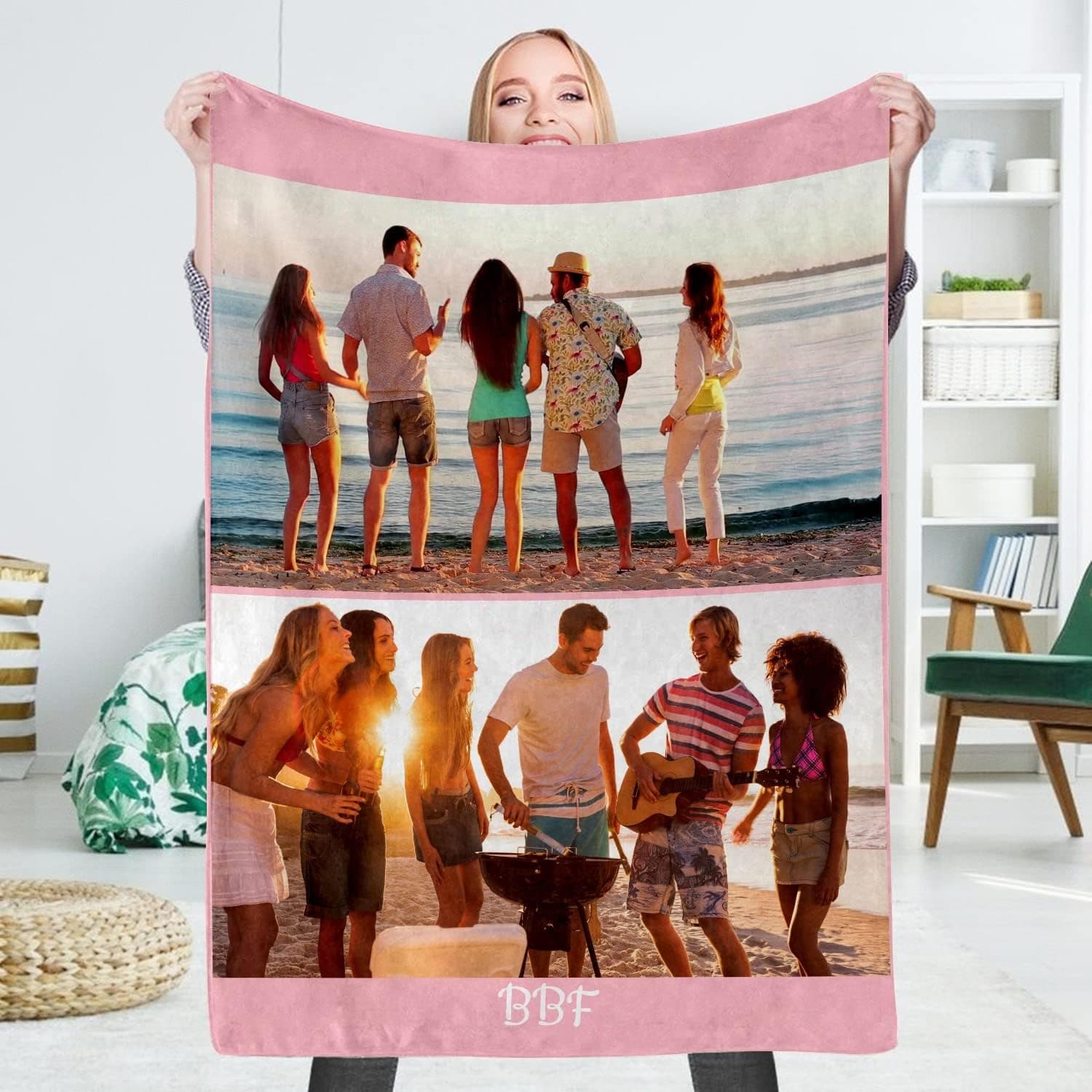 EAQ Custom Blanket with Picture Custom Collage Blanket Make a Customized Throw Blanket for Kids/Adults/Family, Souvenir, Gift
