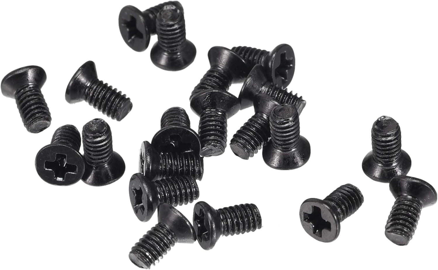 uxcell M2.5 x 5mm Phillips Screw Fasteners Black for Laptop PC TV Fan Switch 500pcs