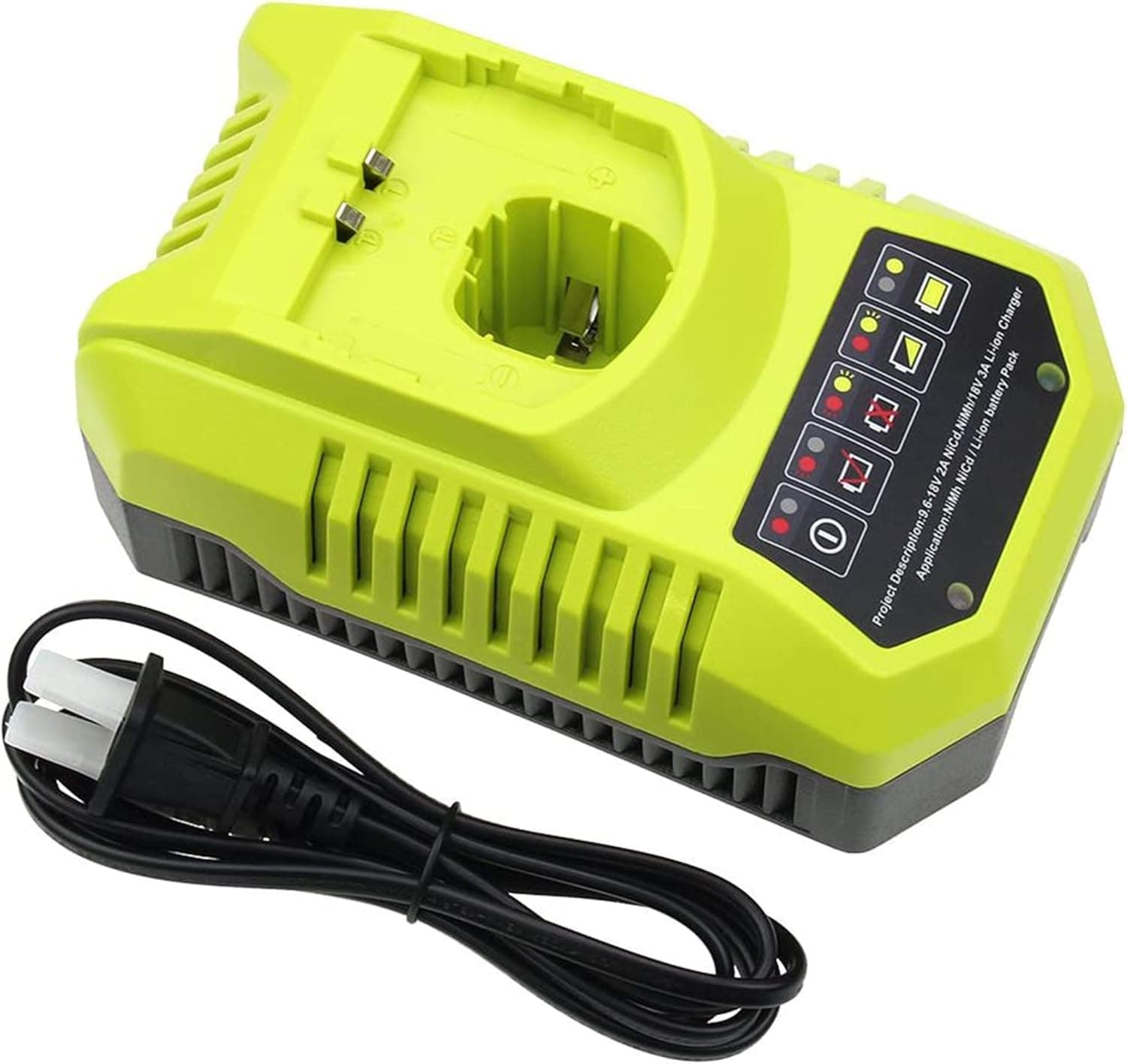 P117 Battery Charger Compatible with Ryobi 18V Battery Charger for Dual Chemistry 9.6V-18V Charger Li-ion Ni-Cd Ni-Mh Plus Battery P100 P102 P103 P105 P107 P108 P118 P200 1400670