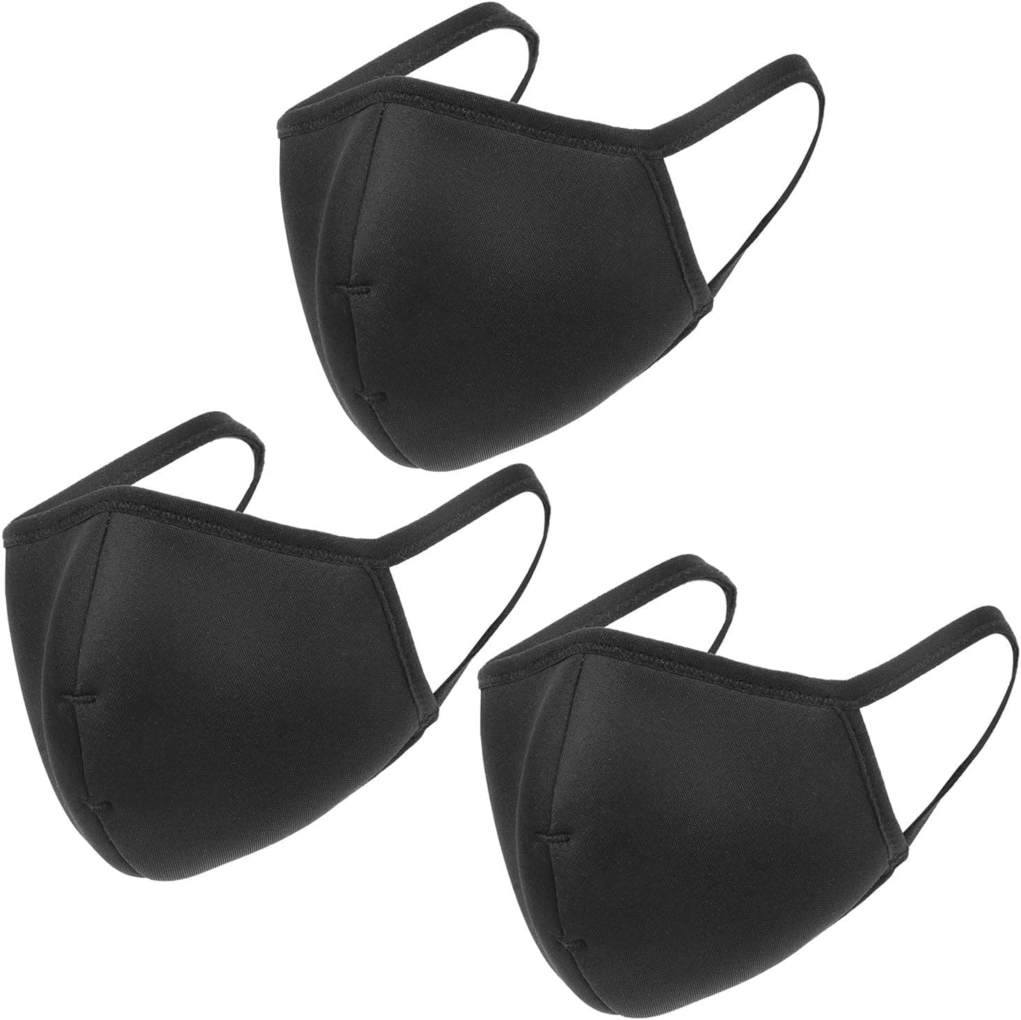 UTOTEBAG 3 Pack Cloth Face Cover, Reusable, Breathable, Washable, Black