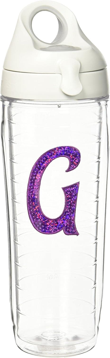 Tervis Water Bottle with Letter-G in Purple Sequins