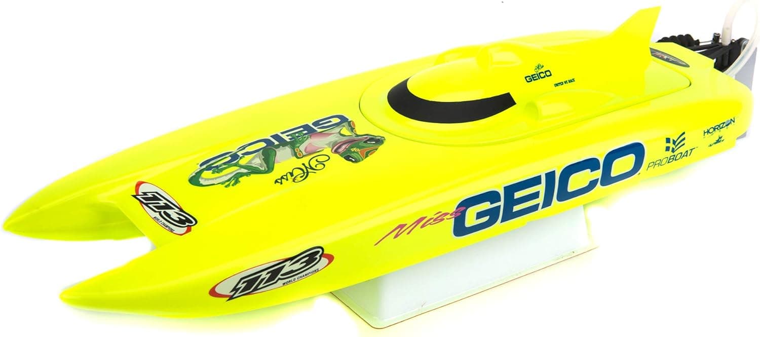 Pro Boat Miss Geico RC Boat 17" Brushed Catamaran RTR (Includes Controller, Transmitter, Battery and Charger), PRB08019