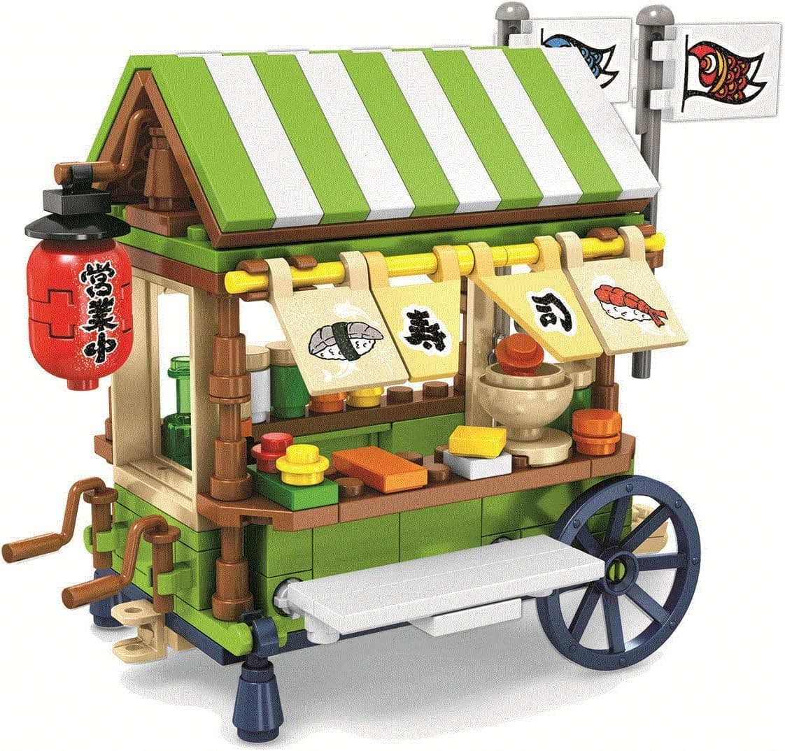 Exclusive Mini City - Sushi Cart - Custom Design Bricks - Compatible with All Major Brands …