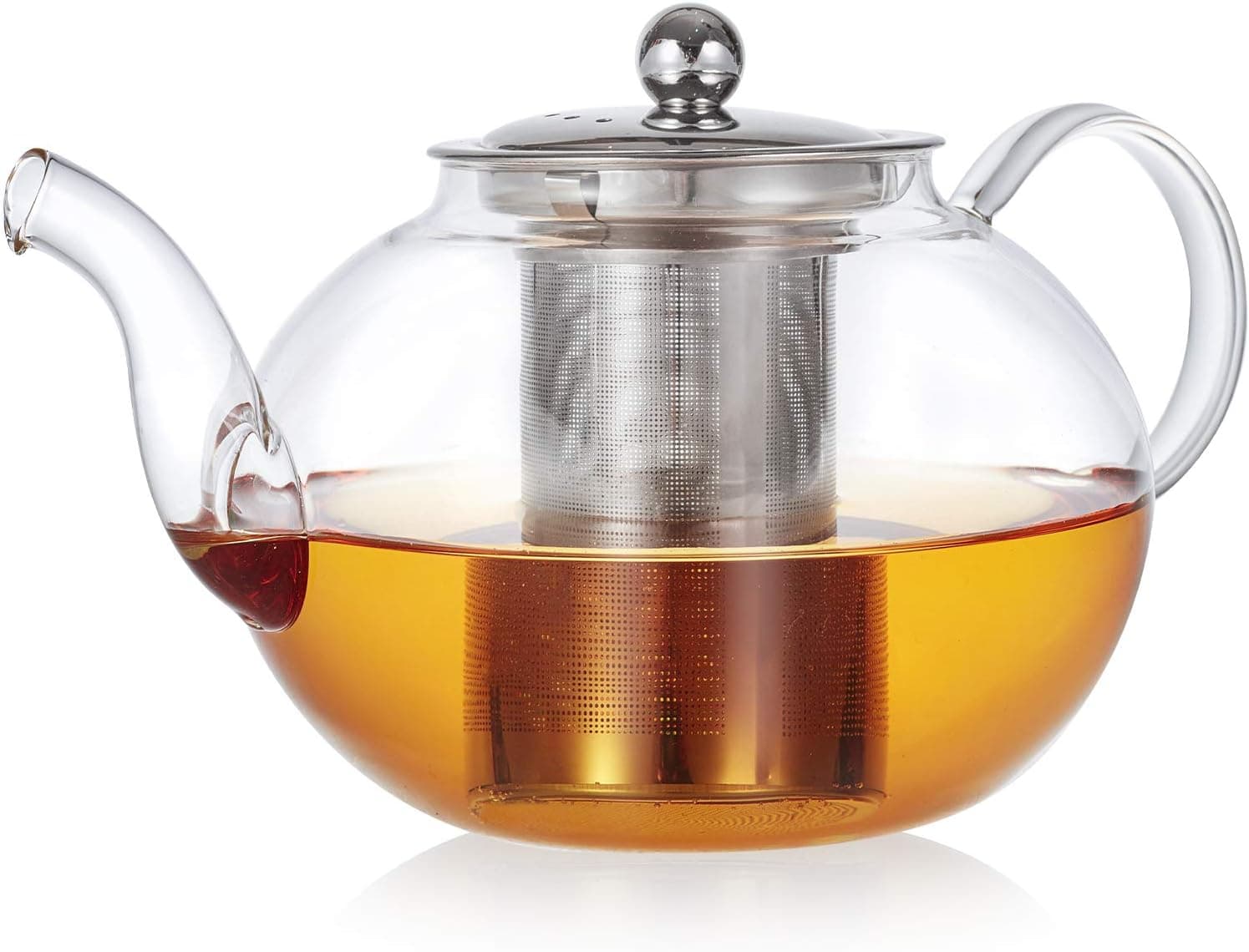 Teabloom Heatproof Glass Teapot with Stainless Steel Infuser – Stovetop Safe Kettle – Florence Tea Maker