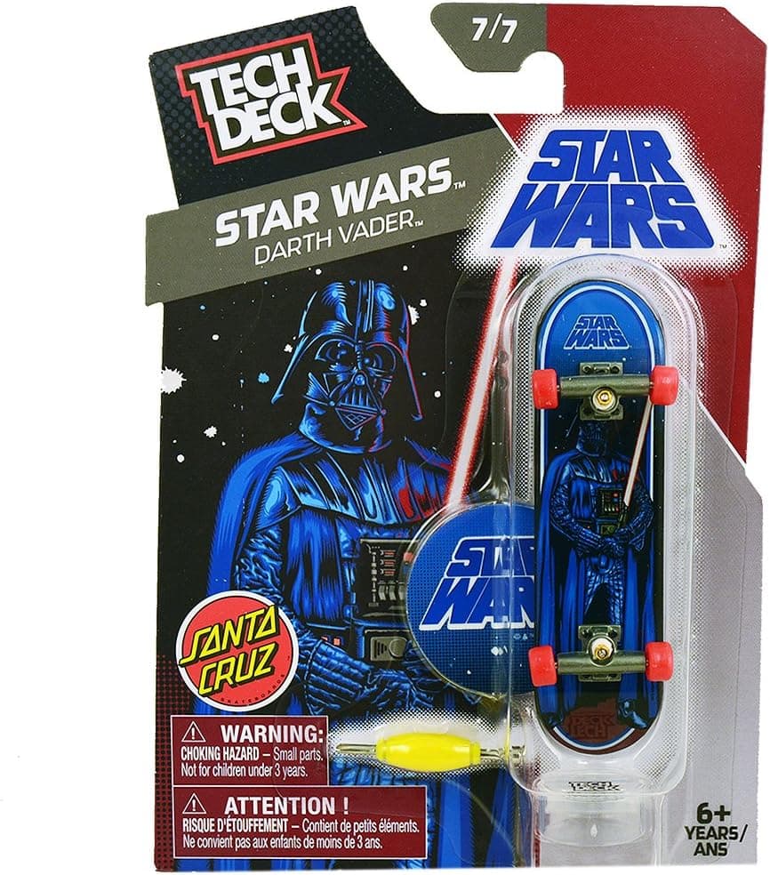 1 TECH DECK 96mm FINGERBOARD - SANTA CRUZ BOARD (Darth Vader - Star Wars 7/7) - New by Santa Cruz