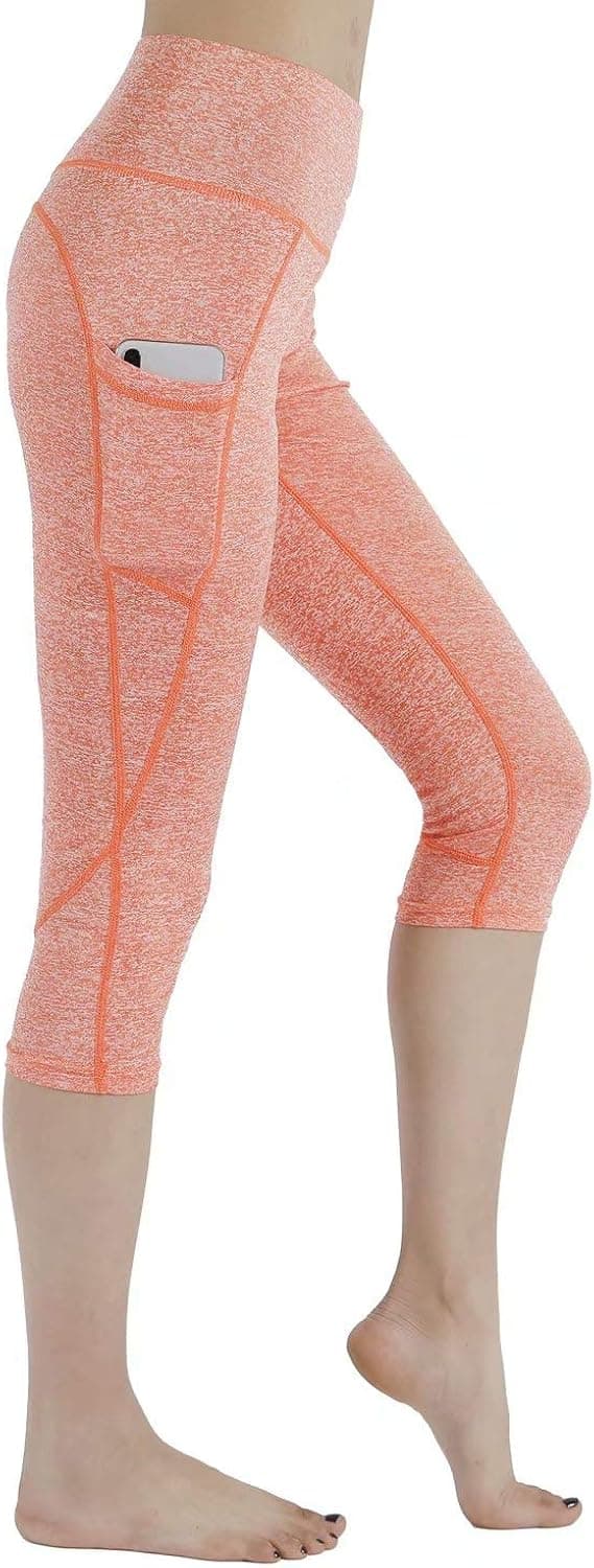 HIG Yoga Pants High Waist Leggings Tummy Control Workout Pants for Women with Outside Pockets