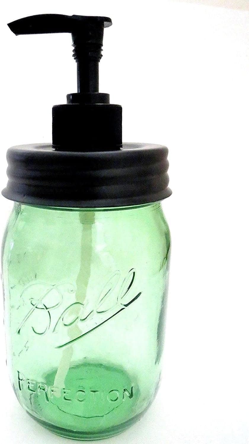 Mason Pump Jar-16 oz. Green Soap/Lotion Dispenser