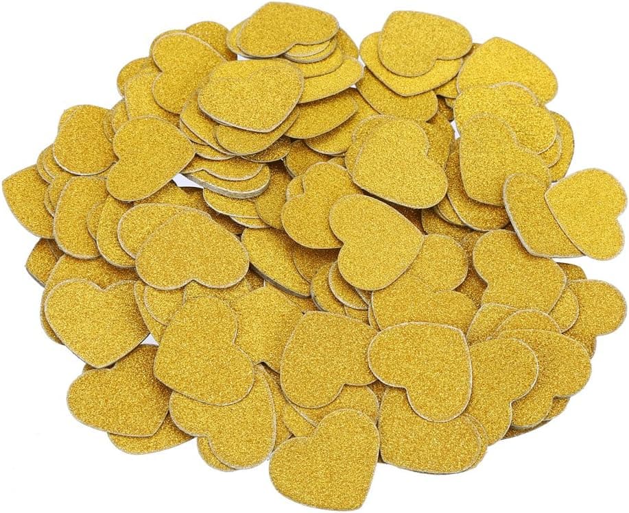 CCINEE Glitter Gold Heart Confetti for St. Valentine's Day Wedding Bachelorette Party Decoration Pack of 200
