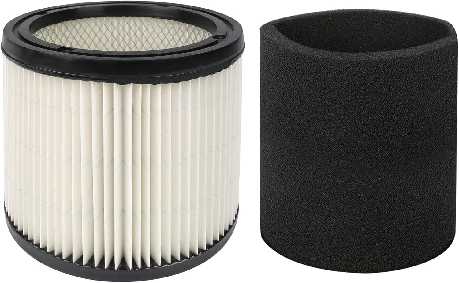 Yweller 90304 Filter Cartridge & 90585 Foam Filter, Fits Shop-Vac 5 Gallon and Up Wet & Dry Vacs, Compatible with Part 90304, 90585-00 & 9058562(1+1)