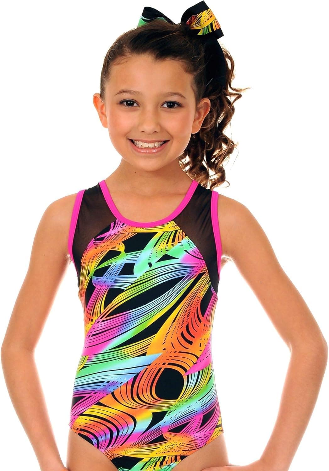 TumbleWear Girl's Kiera Bright Lights Leotard