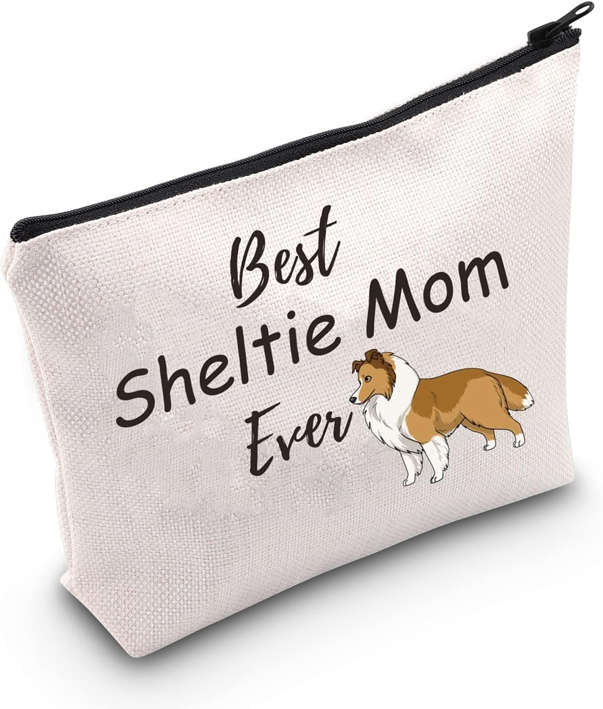 MEIKIUP Sheltie Dog Lover Gift Sheltie Mom Makeup Bag Sheepdog Mama Shetland Sheepdogs Gift Sheltie Owner Travel Cosmetic Bag (Sheltie Mom bag)
