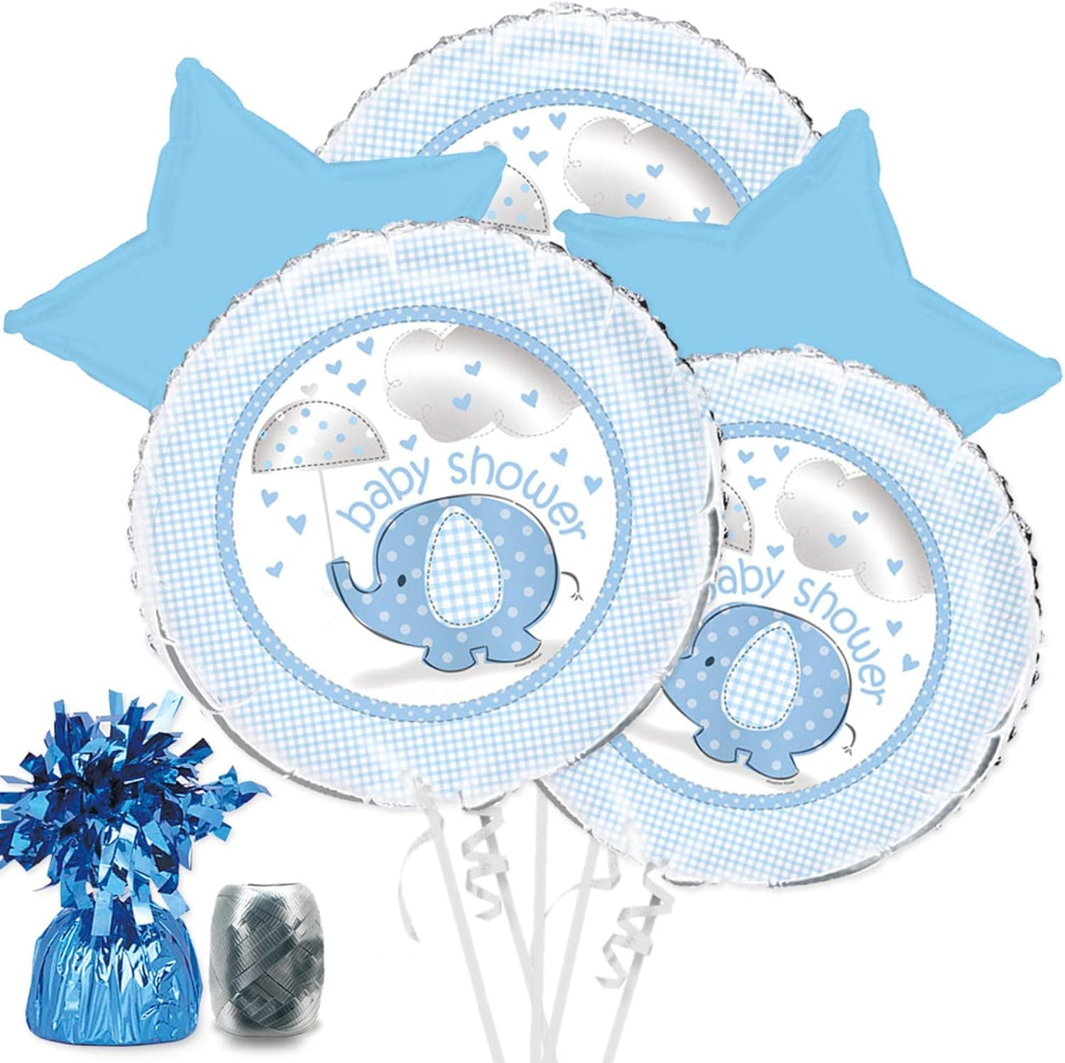 Costume SuperCenter Umbrellaphants Blue Baby Shower Balloon Bouquet Kit