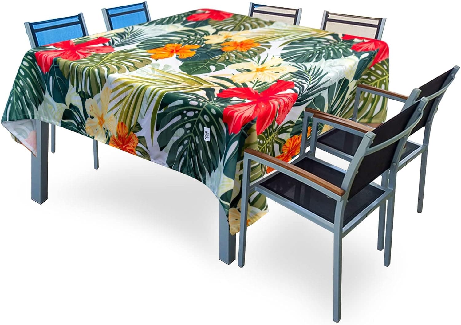 VVA Square Tablecloth 70"x70"-Stain Wrinkle Resistant Reusable Washable Polyester Hawaiian Tablecloth Tropical Tablecloth- Square Table Cloth for Home Dining Rooms and Kitchen Indoor Outdoor Events