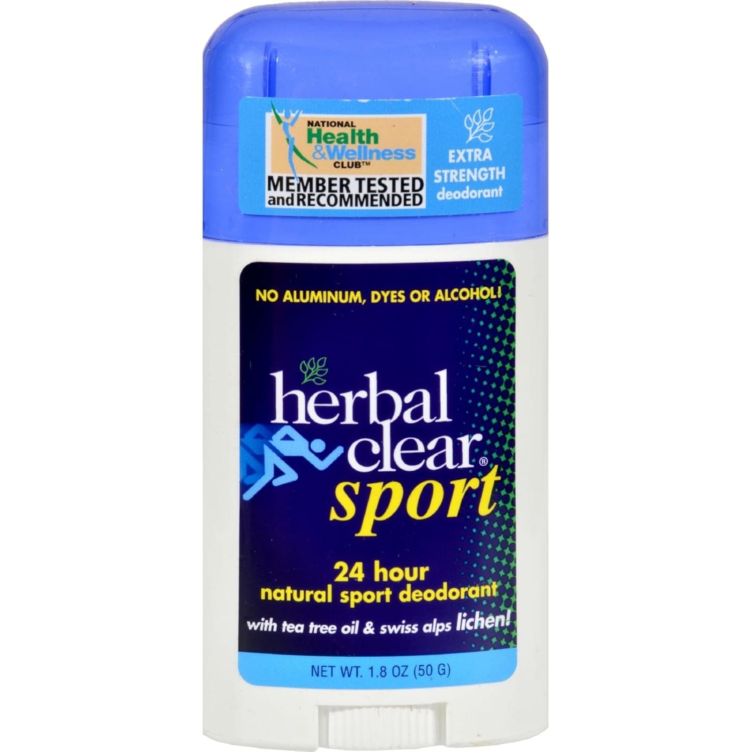 Herbal Clear Sport 24 Hour Natural Sport Deodorant With Tea Tree Oil & Swiss Alps Lichen, 1.8 Oz