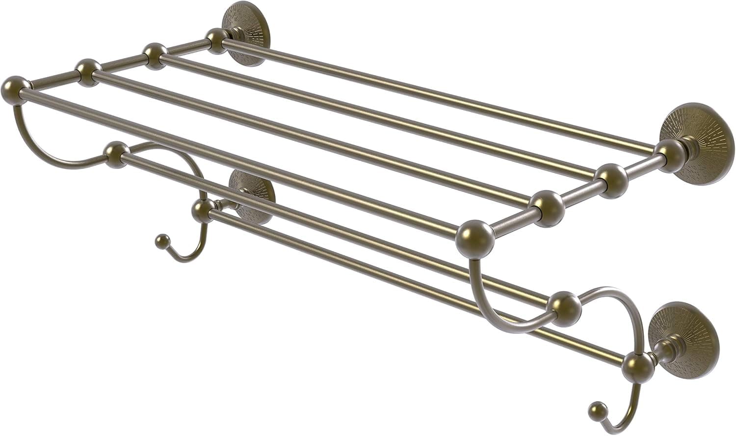 Allied Brass PMC-HTL/36-5 Prestige Monte Carlo Collection 36 Inch Train Rack Towel Shelf, Antique Brass