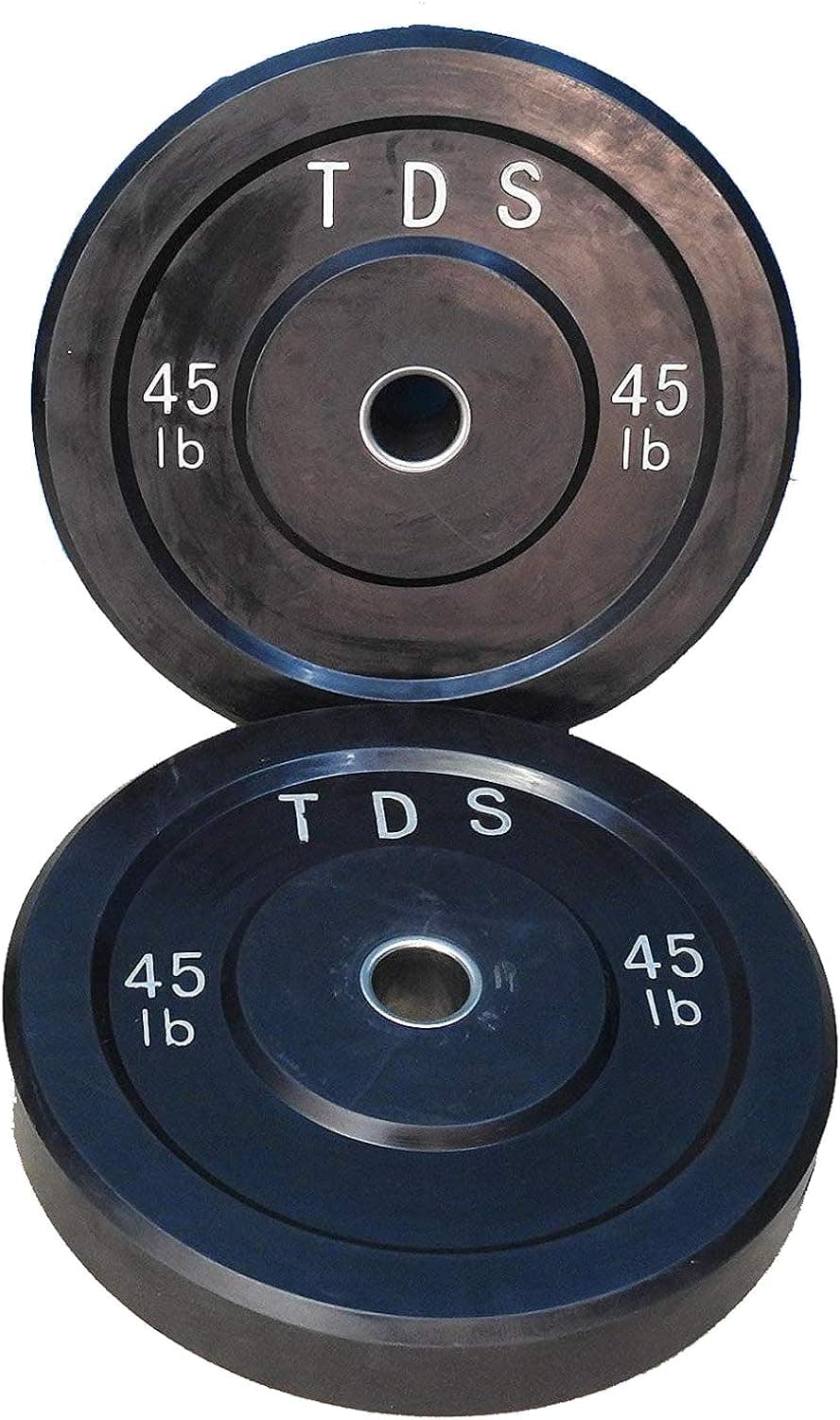 TDS 90lbs (2 x 45lb) Virgin All Rubber Bumper Plates. Designed for CrossFit workout and Fitness Training. (Purpose of placing Steel plates inside is only to reduce production costs, will split soon.)