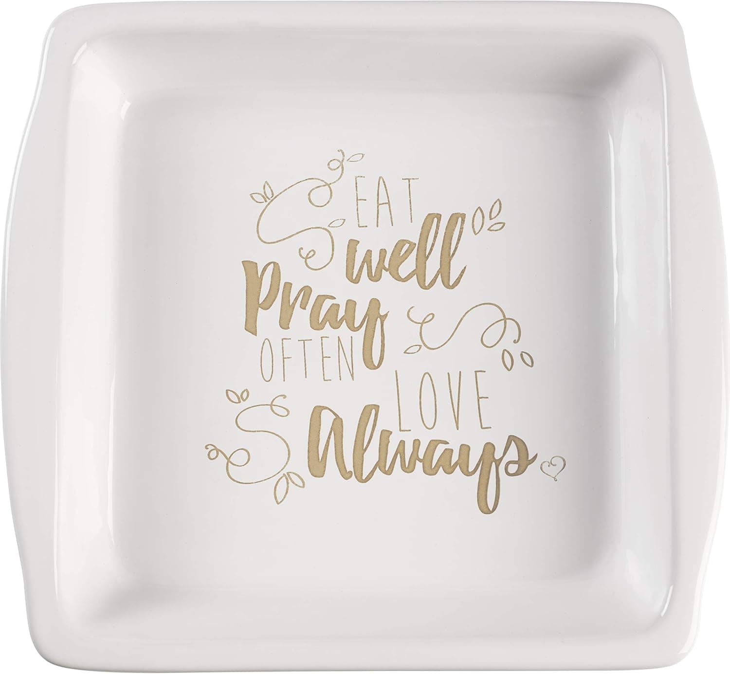 Precious Moments Bountiful Blessings Eat Well Pray Often Love Always Ceramic Brownie Pan 9 in