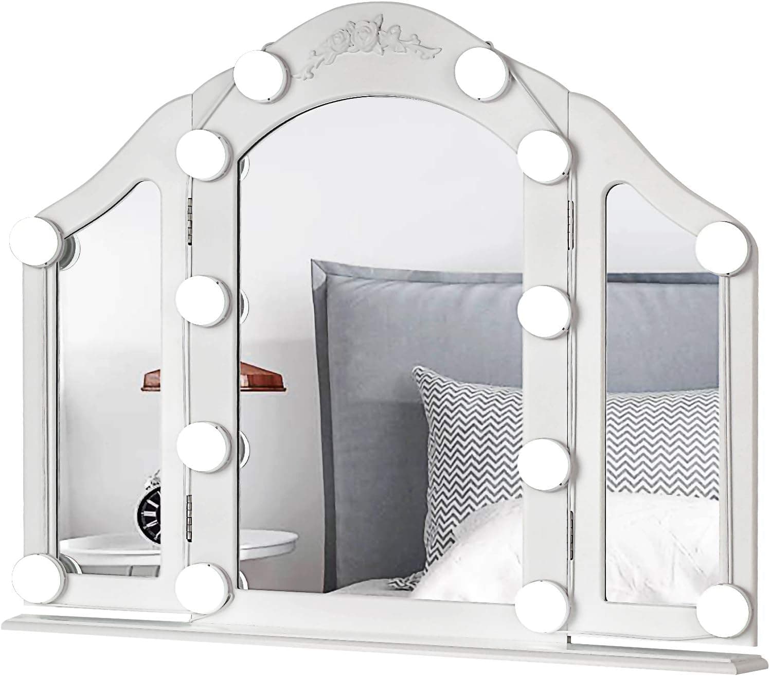 LED Vanity Mirror Lights Kit – MRah Upgraded 2 Color Lighting Modes Makeup Mirror Lighting Fixture with 14 Dimmable Bulbs for Large Vanity Table Set, Bathroom Mirror (Mirror Not Included)