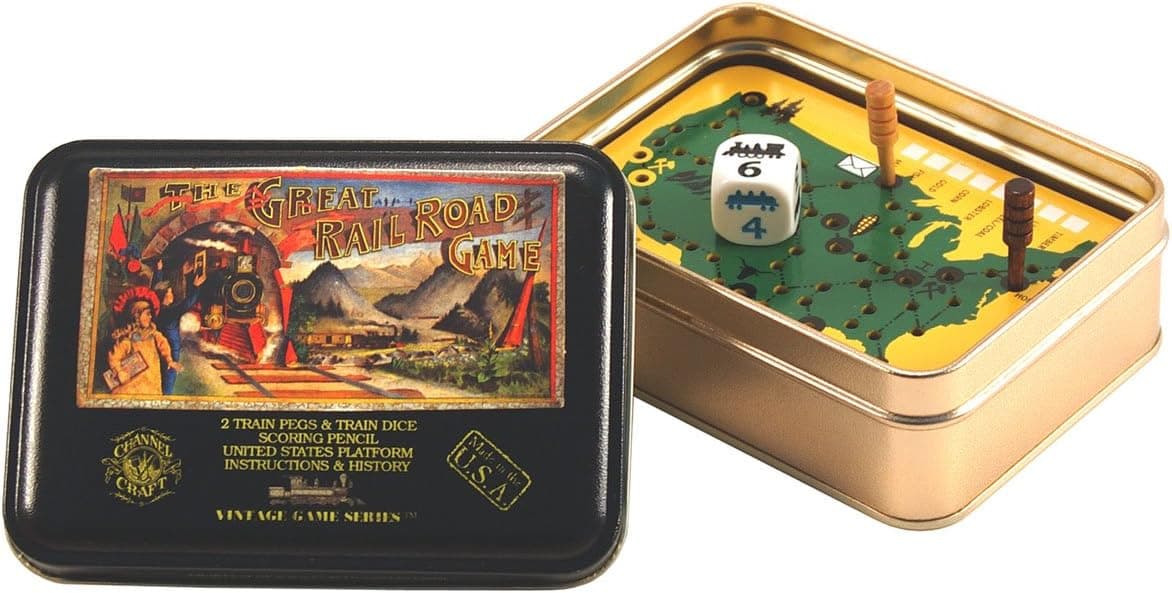 Vintage Game Tin Great Railroad