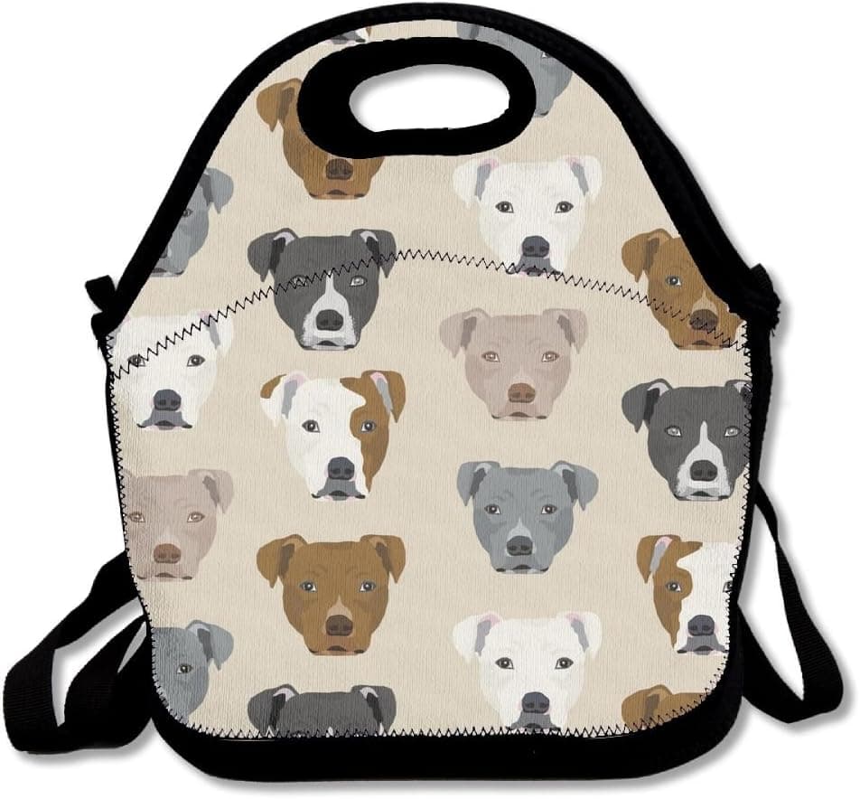 SWDGYW36 Pitbull Heads Lunch Bag Lunch Tote Lunch Pouch Handbag Made For Women, Men And Kids