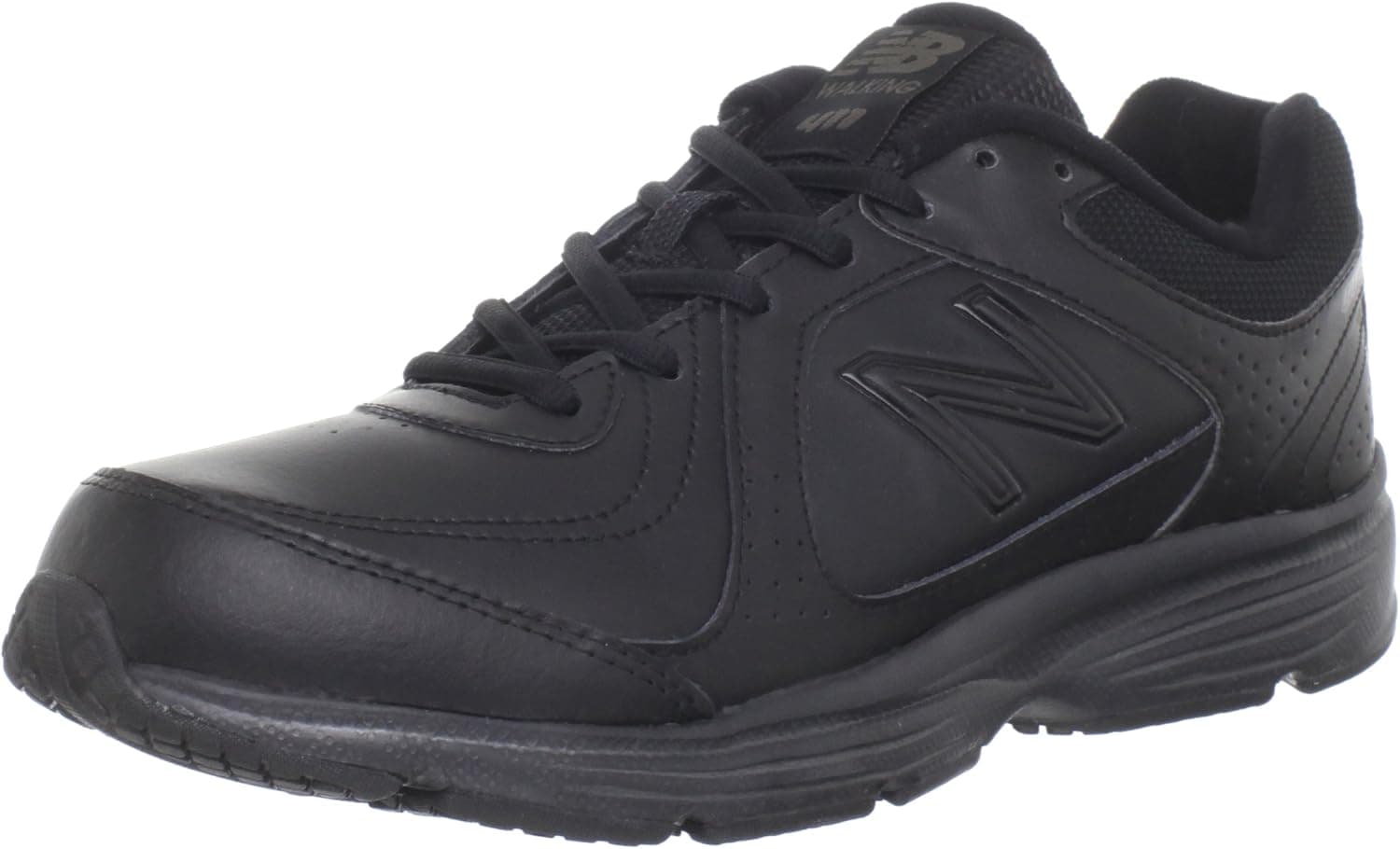 New Balance Women's 411 V1 Lace-Up Walking Shoe, Black/Black, 11 W US
