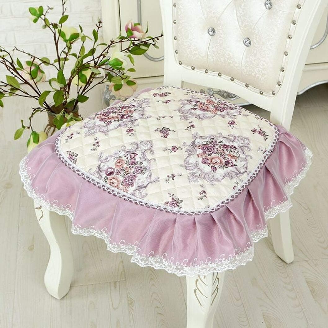 JONARO Dining Chair Cushion Seat Cushion,Thicken Quilted Seat Pads Lace Ruffled Cushion Cover Luxury Seat Pad Protector