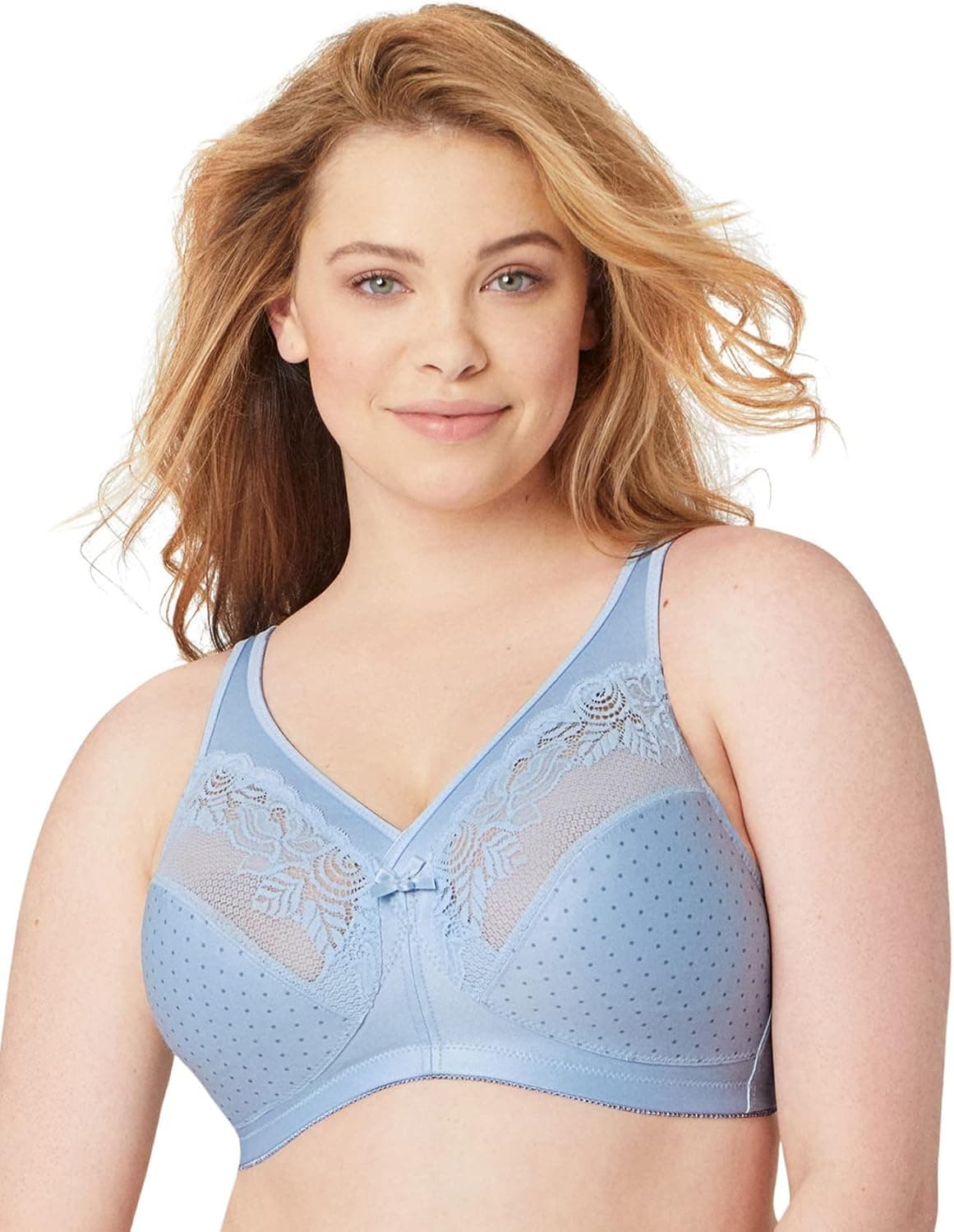 Glamorise Women's Full Figure Wirefree Minimizer Support Bra #1003