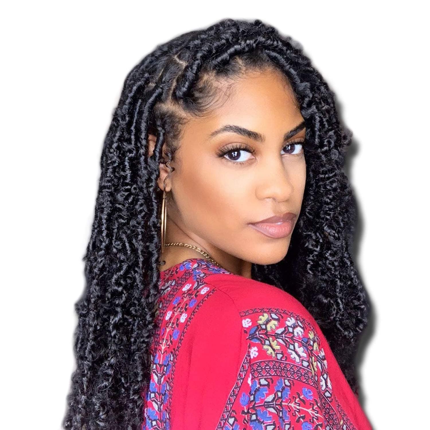 VAVANGA Butterfly Locs Crochet Hair 24 Inch Long Faux Locs Crochet Braids 80 Strands/4Packs Natural Black Pre Looped Crochet Butterfly Locs Hair Extension for Black Women (24 Inch)