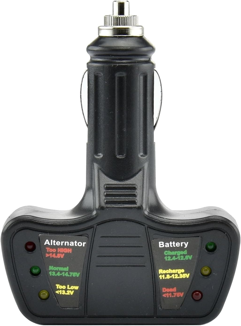 Tooluxe 40517L Car Battery & Alternator Tester for 12V Cigarette Lighter Socket | LED Indicators