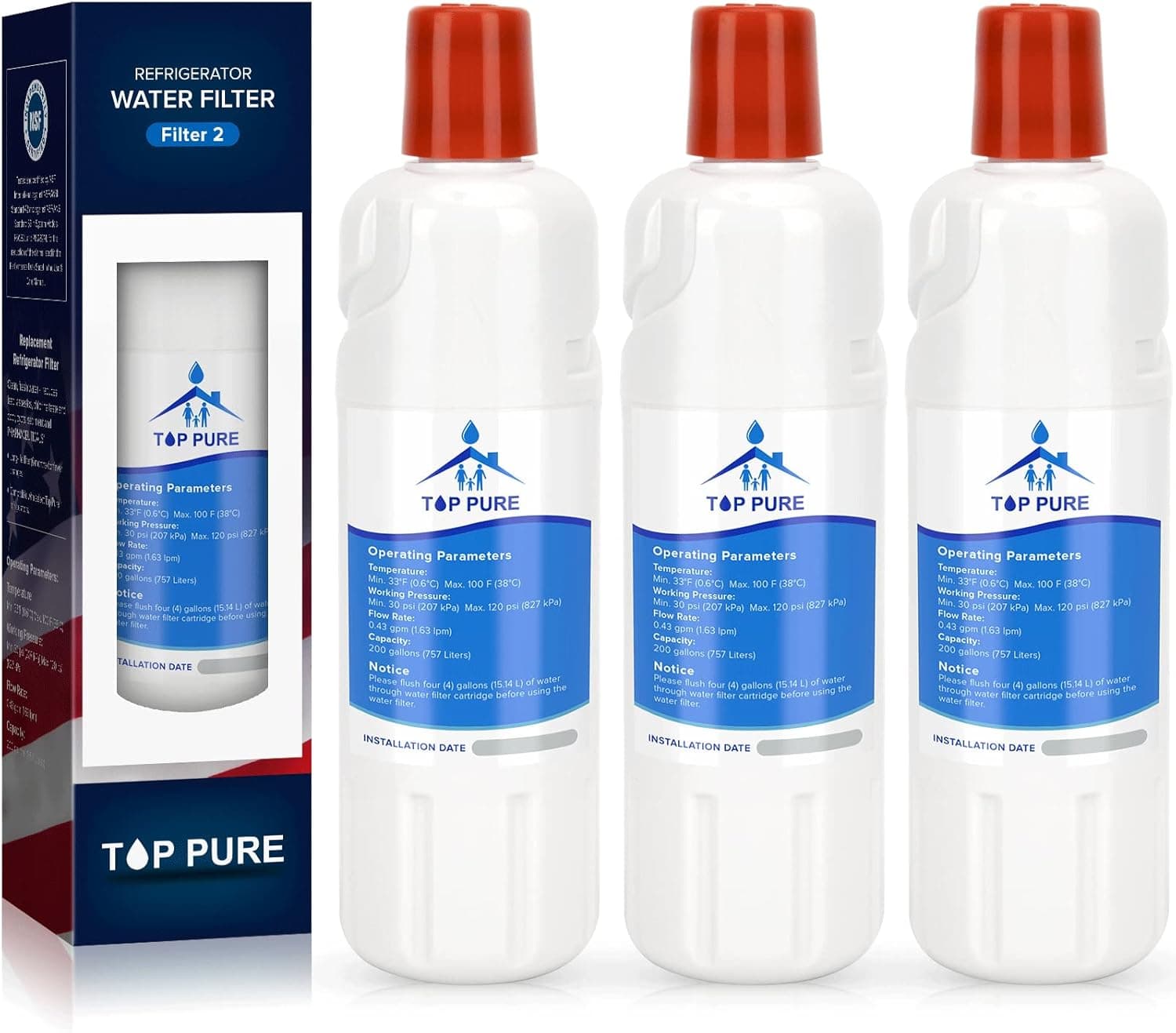 WOHOGOOD W10413645A Water Ｆilter 2 Replacement Cap, Compatible With EDR2RXD1 W10413645A W10413645 Refrigerator Water Ｆilter 2, 9082-3 PACKS (white4)