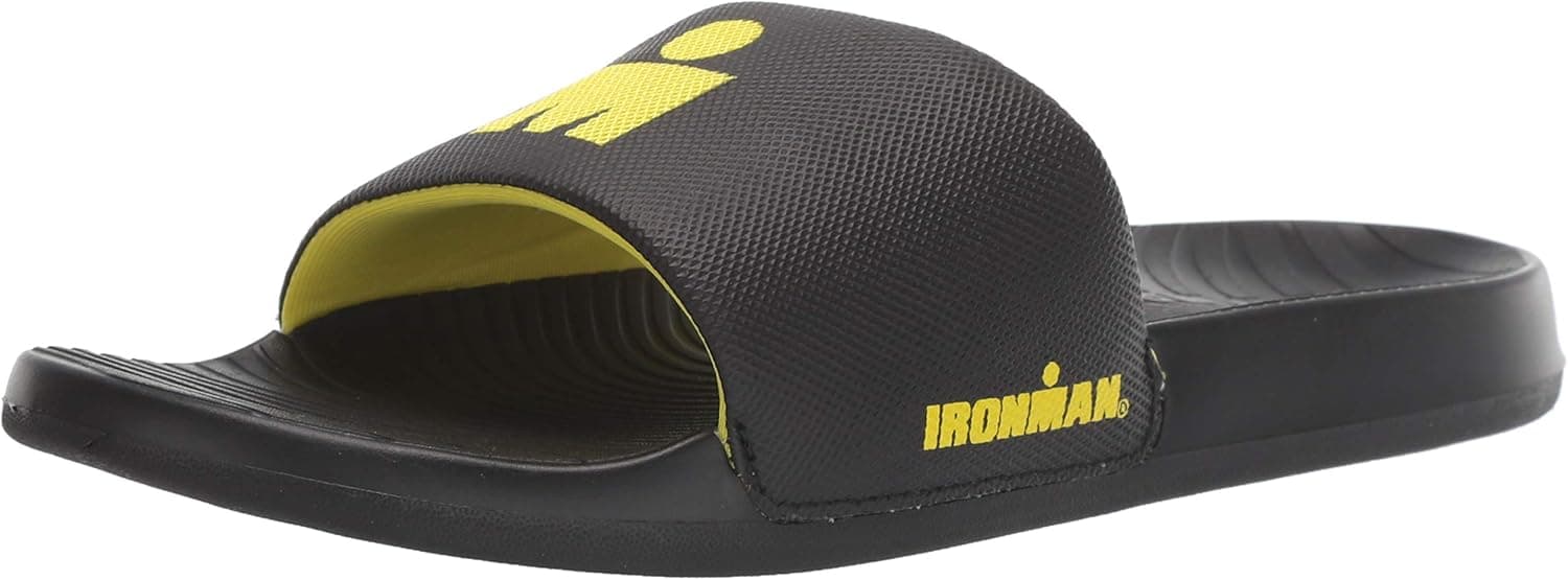 IRONMAN Men's Makai Slide Sport Sandal, Black/Citrus, 14 Medium US