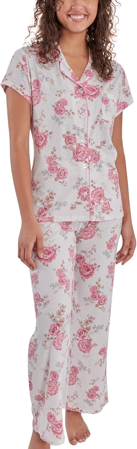Laura Ashley Cotton Notch Collar PJ Set