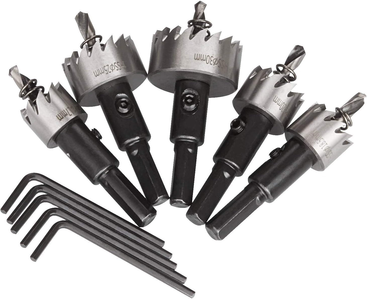 5PCS 16-30MM HSS Drill Bit Hole Saws Set Stainless High Speed Steel Metal Alloy