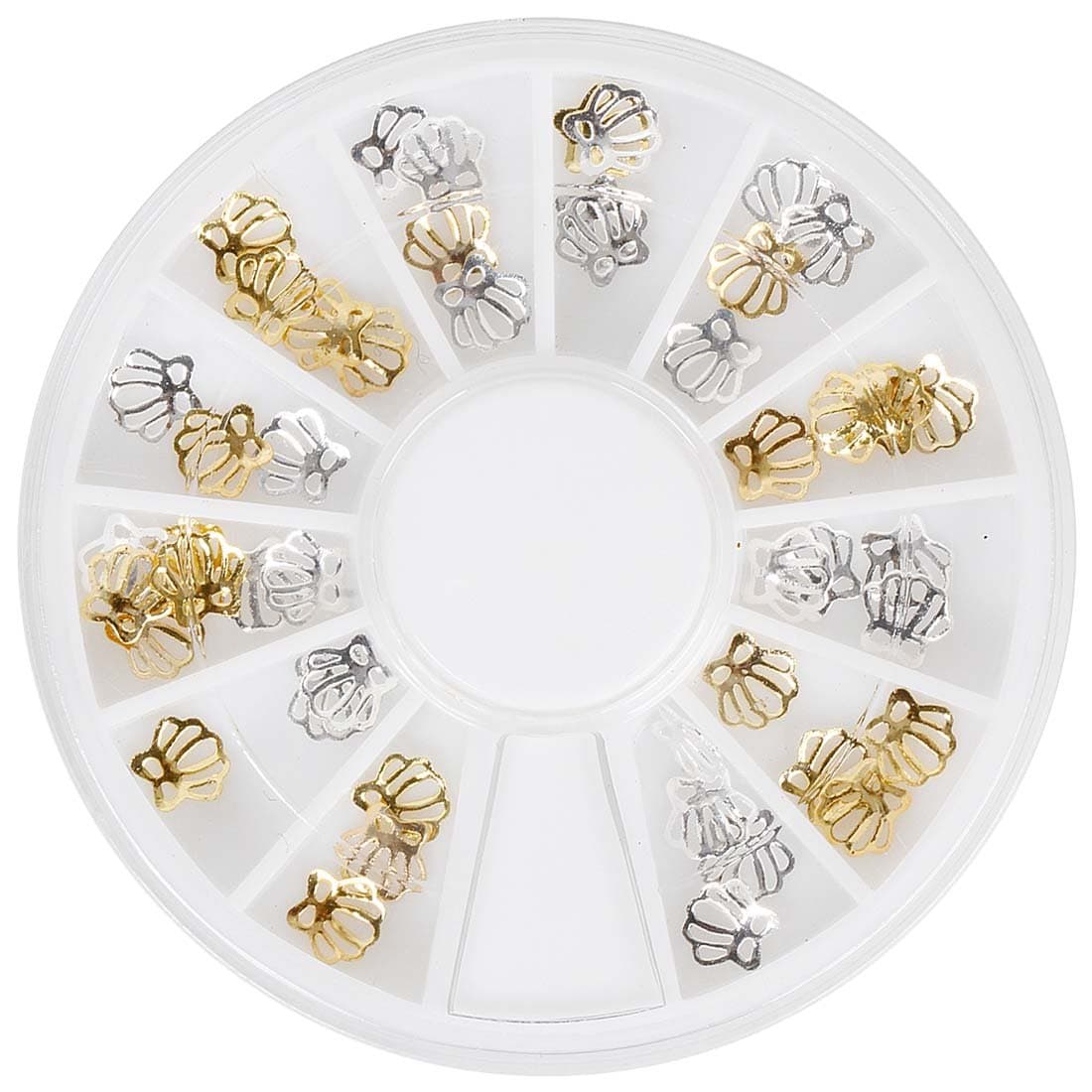 Maniology (formerly bmc) 36pc Pretty Gold and Silver Metal Cutout Scalloped Shells Nail Polish Art Accessory Charm Set
