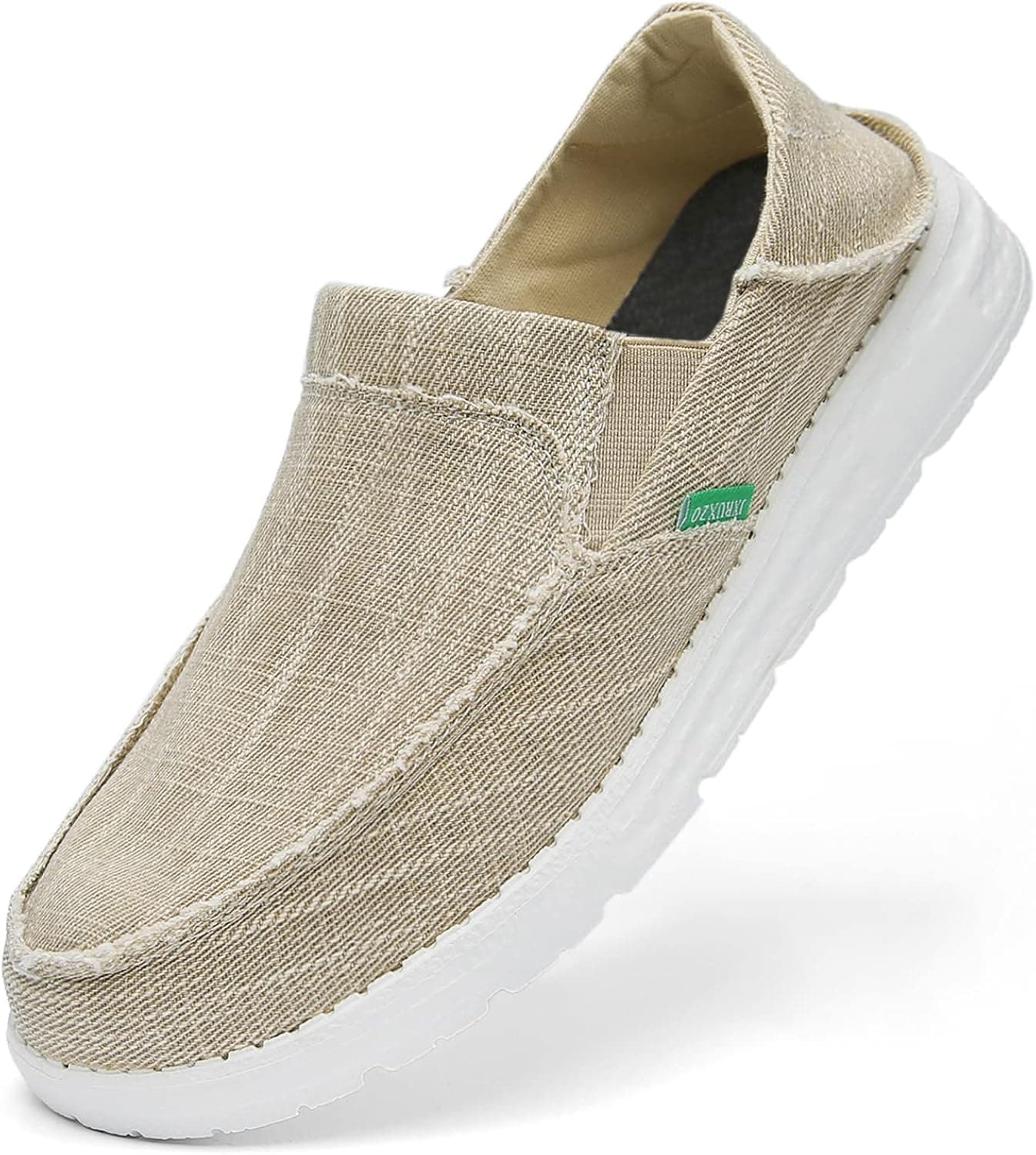 JXRUXZO Men's Slip on Cloth Shoes Plantar Fasciitis Canvas Loafer Shoes with Arch Support Insole,Casual Comfort Slippers Soft Outdoor Boat Shoes
