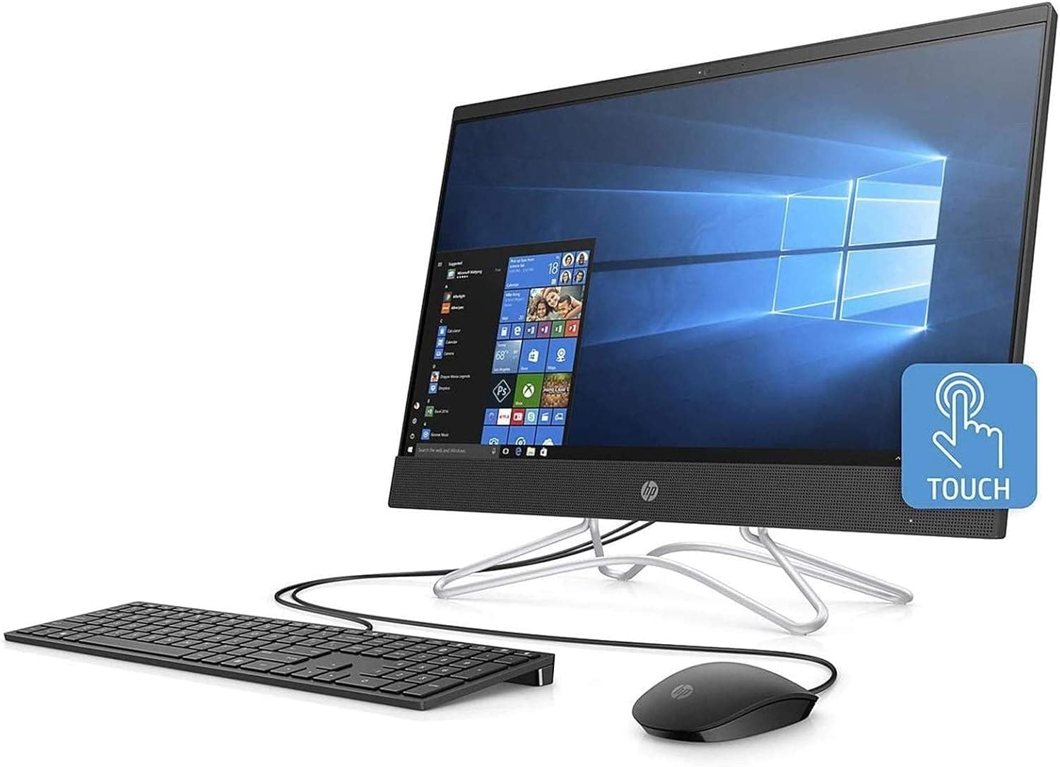 HP 23.8" FHD Touchscreen All-in-One Desktop, Intel 6-Core i5-8400T up to 4.0GHz, 24GB Memory: 16GB Intel Optane + 8GB DDR4, 1TB HDD, Optical Drive, Wi-Fi, BT, Webcam, Media Card Reader, Windows 10